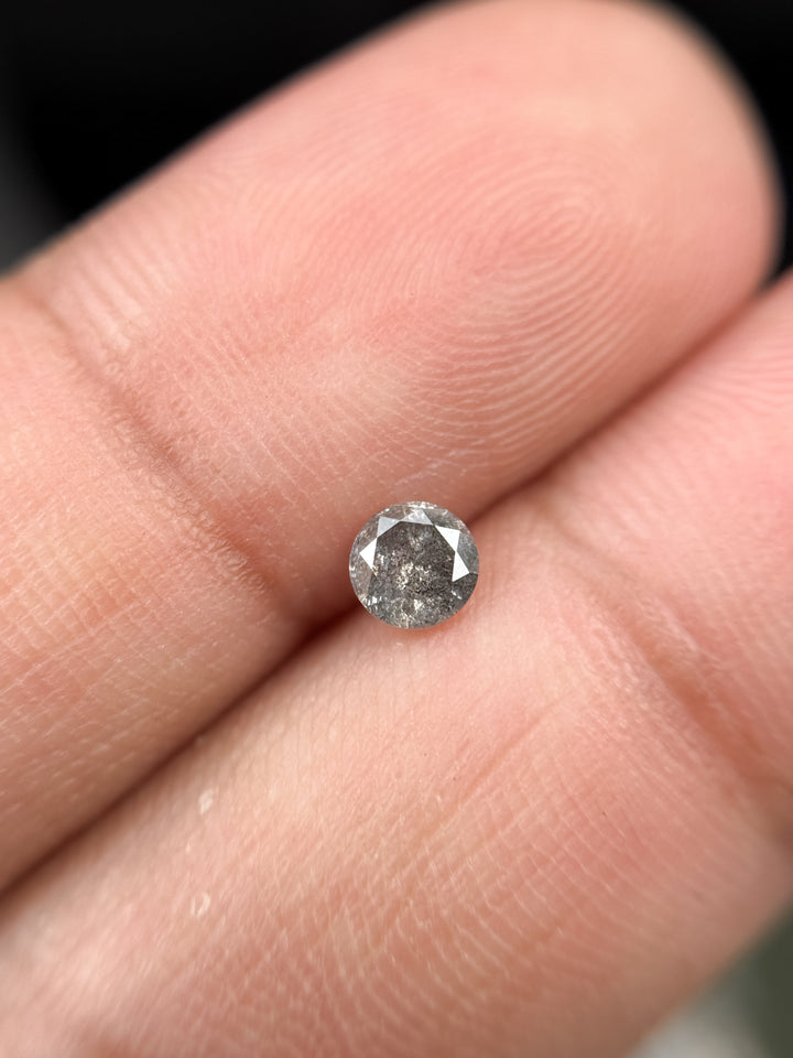 0.31 Ct Round Brilliant Cut Grey Natural Galaxy Diamond