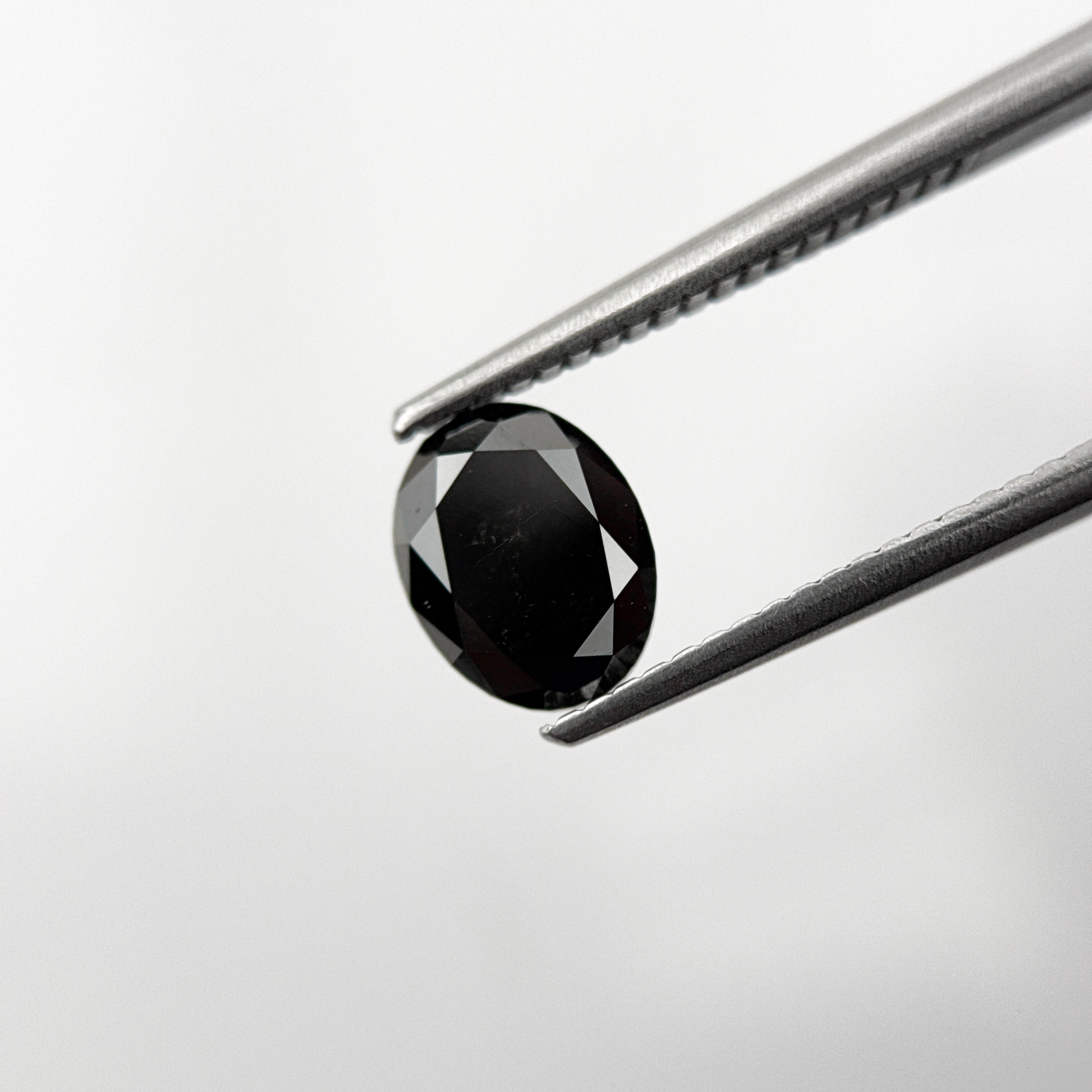 1.38 Ct Oval Rose Cut Black Natural Fancy Diamond