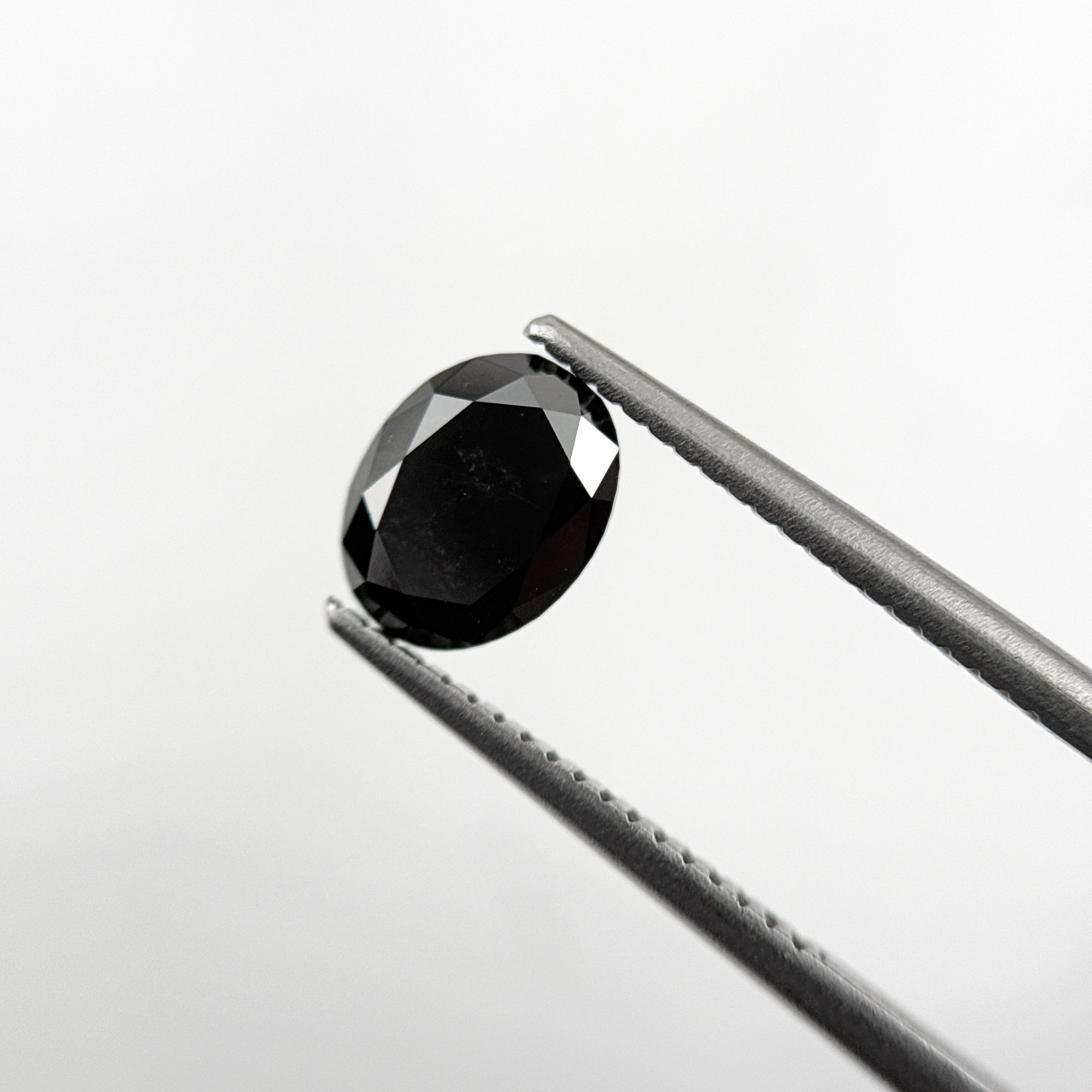 1.38 Ct Oval Rose Cut Black Natural Fancy Diamond