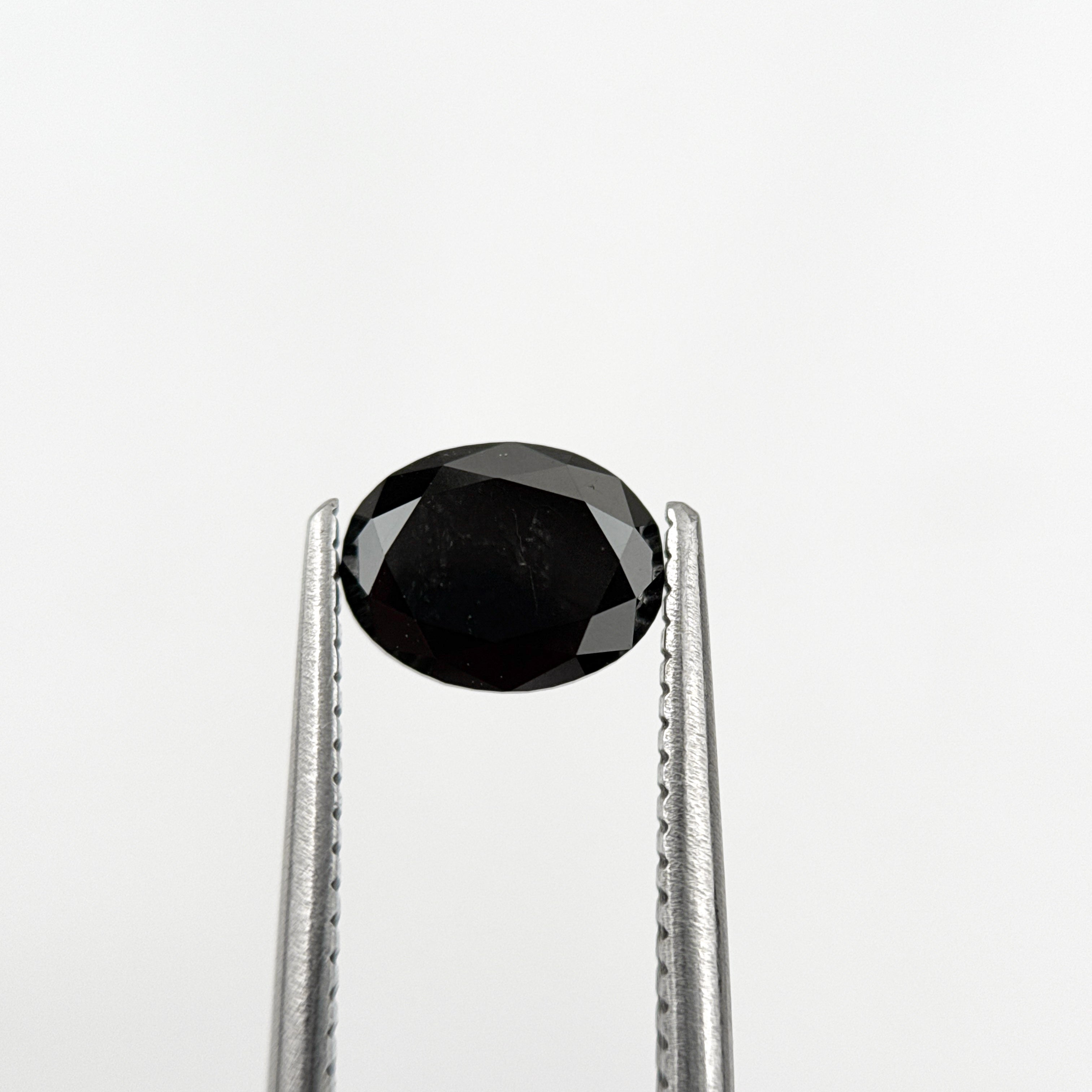 1.38 Ct Oval Rose Cut Black Natural Fancy Diamond