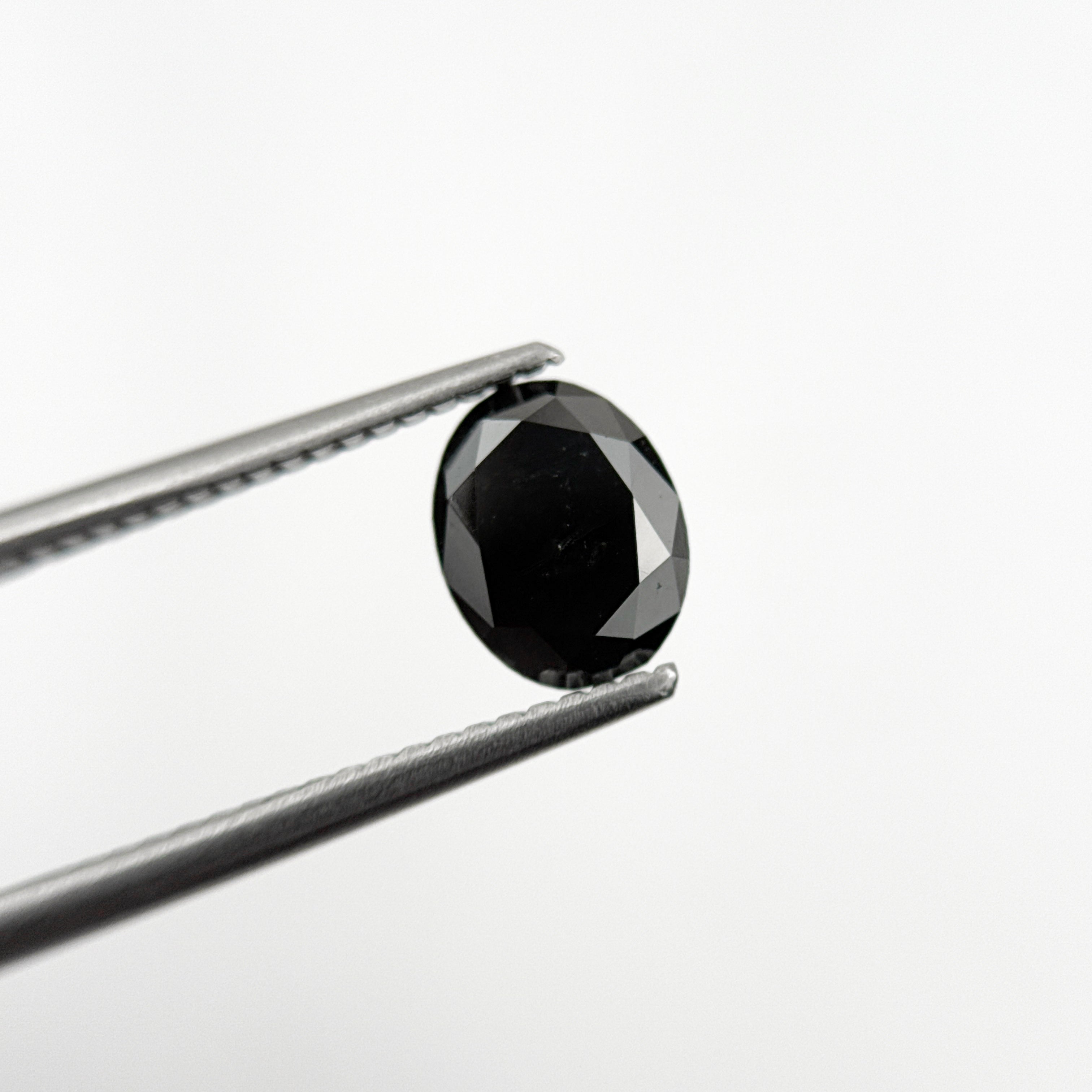 1.38 Ct Oval Rose Cut Black Natural Fancy Diamond