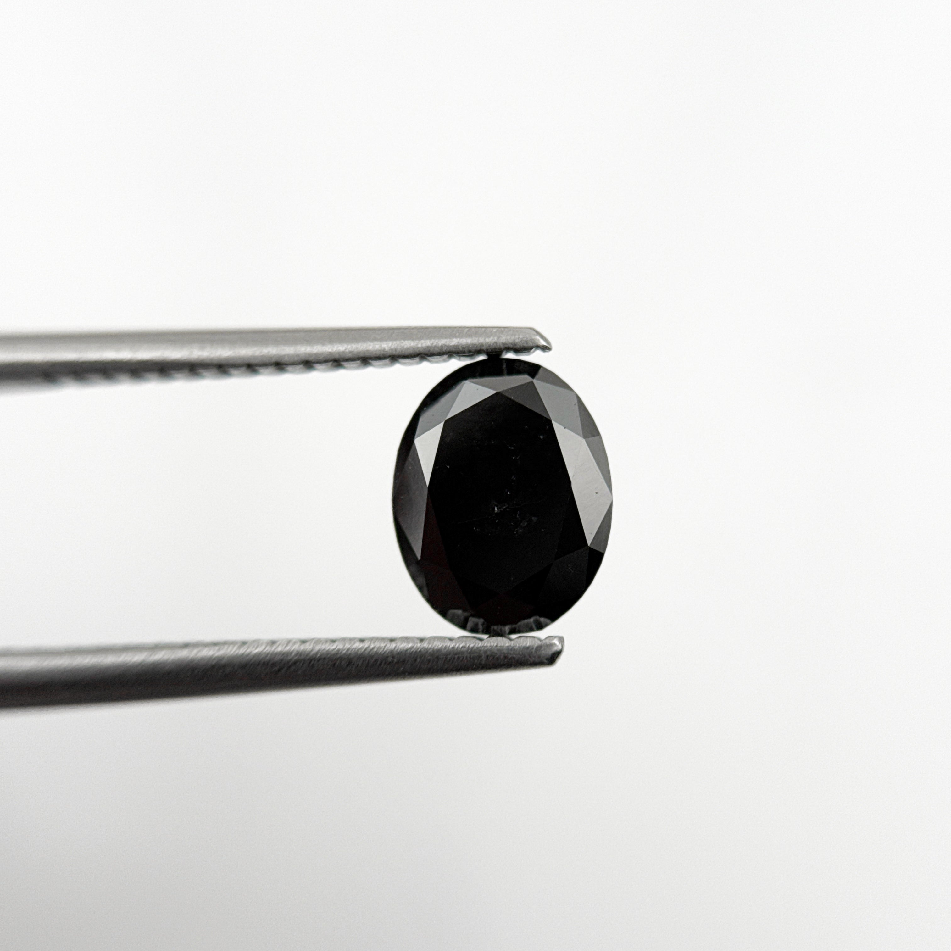 1.38 Ct Oval Rose Cut Black Natural Fancy Diamond