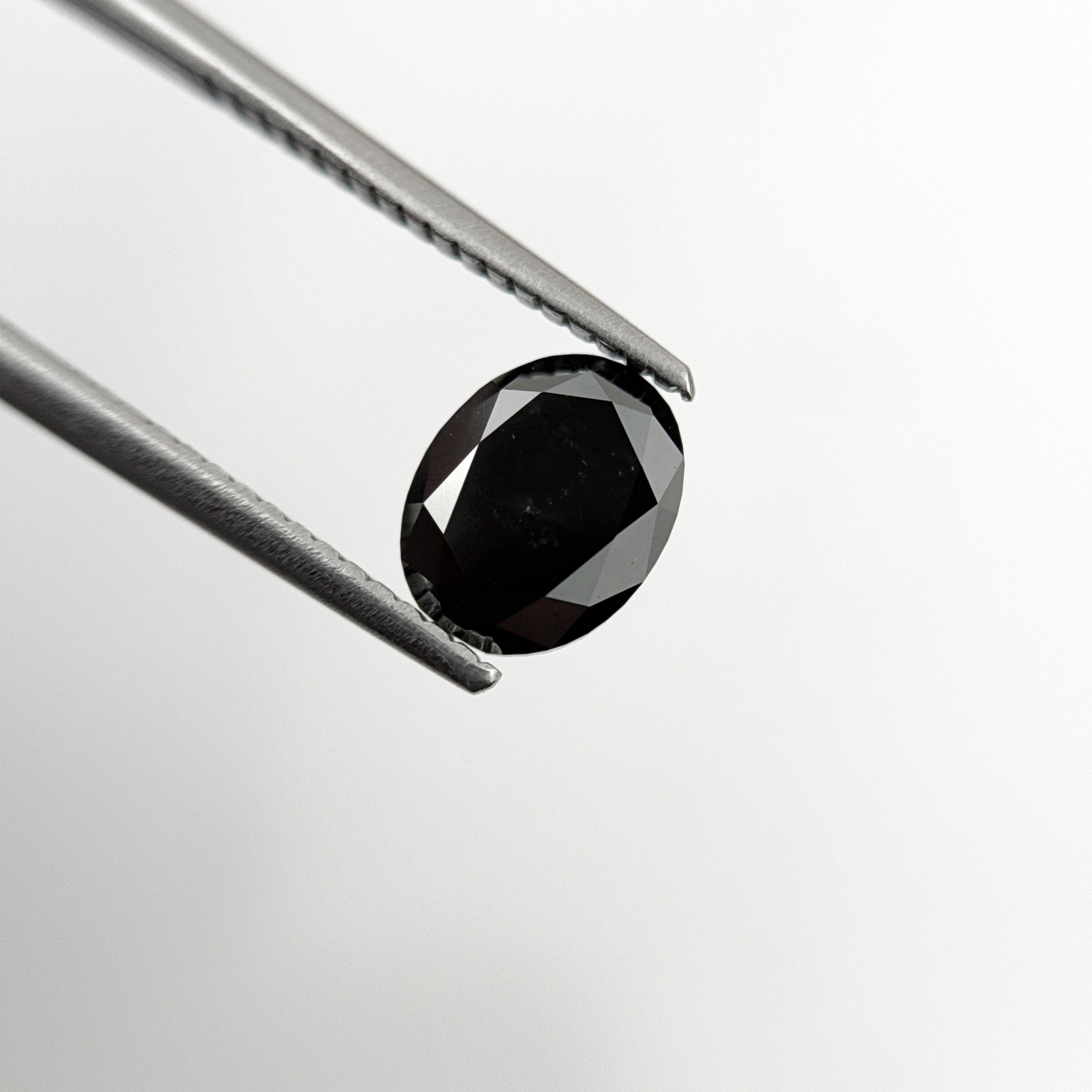 1.38 Ct Oval Rose Cut Black Natural Fancy Diamond