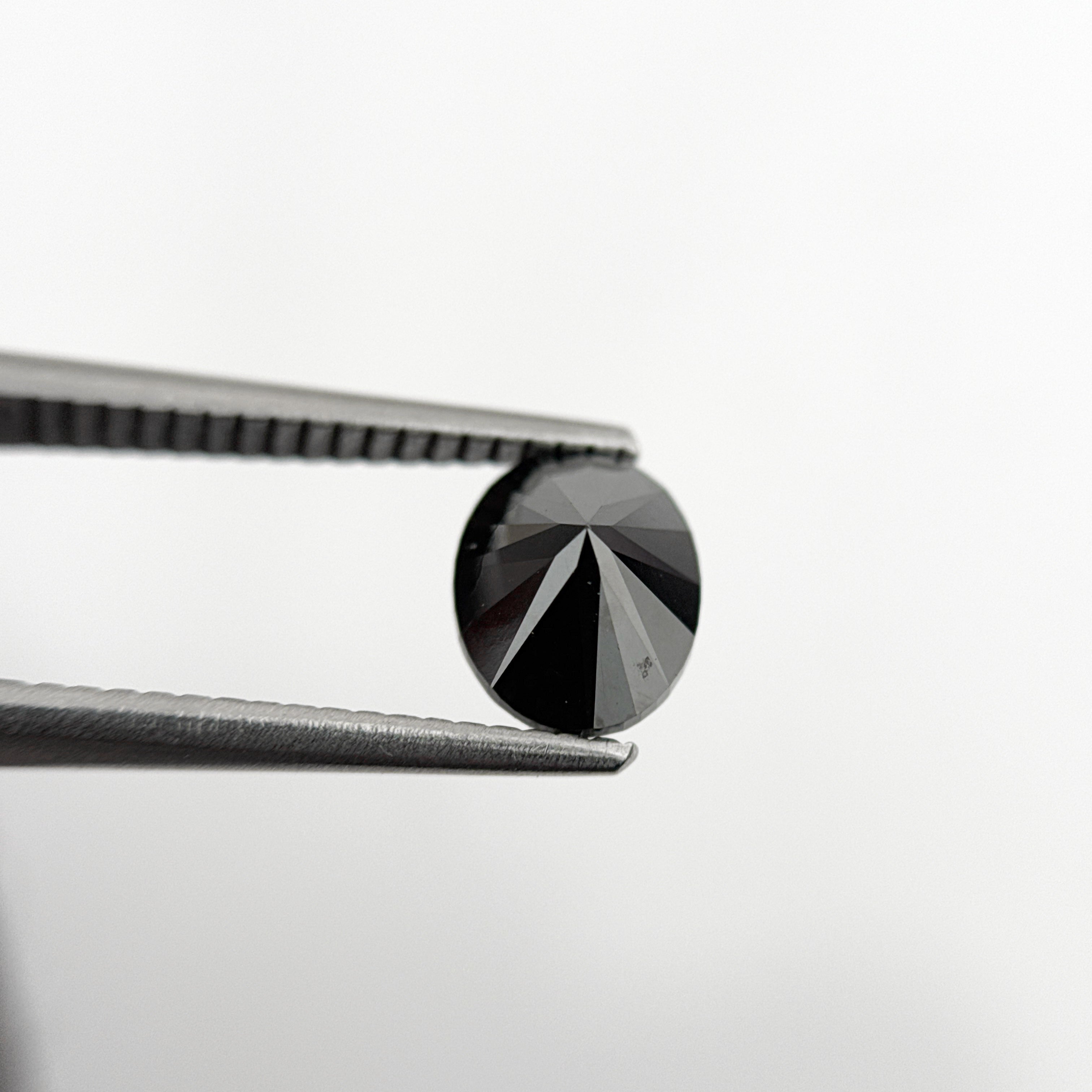 1.38 Ct Oval Rose Cut Black Natural Fancy Diamond