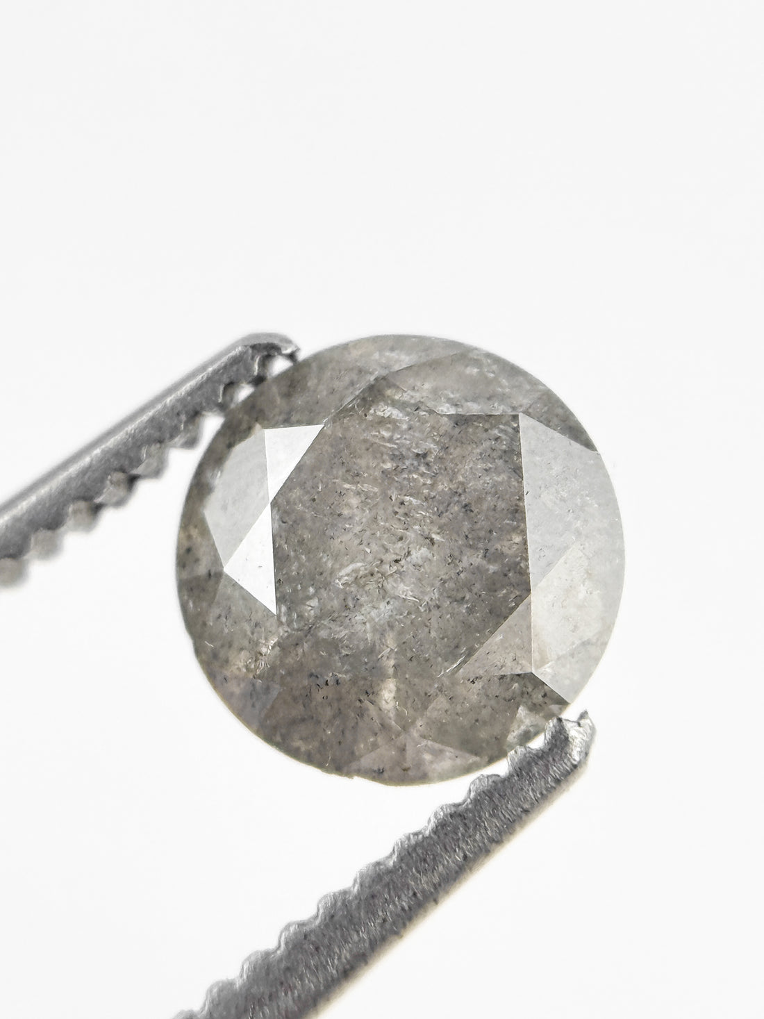 0.90 Ct Round Brilliant Cut Grey Natural Salt and Pepper Diamond
