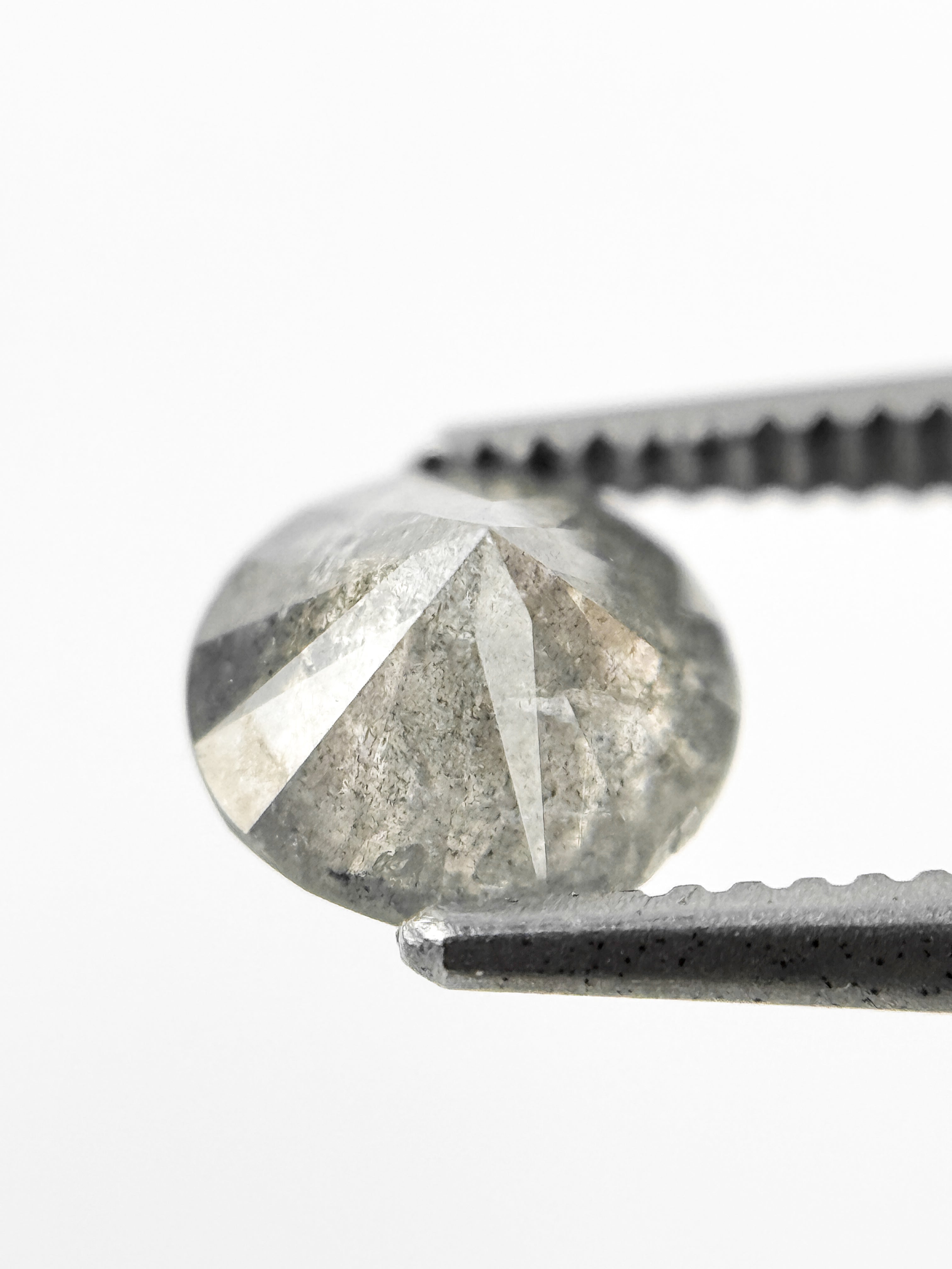 0.90 Ct Round Brilliant Cut Grey Natural Salt and Pepper Diamond