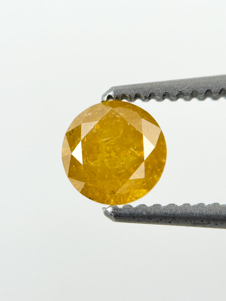 0.55 Ct Round Brilliant Cut Yellow Natural Fancy Diamond