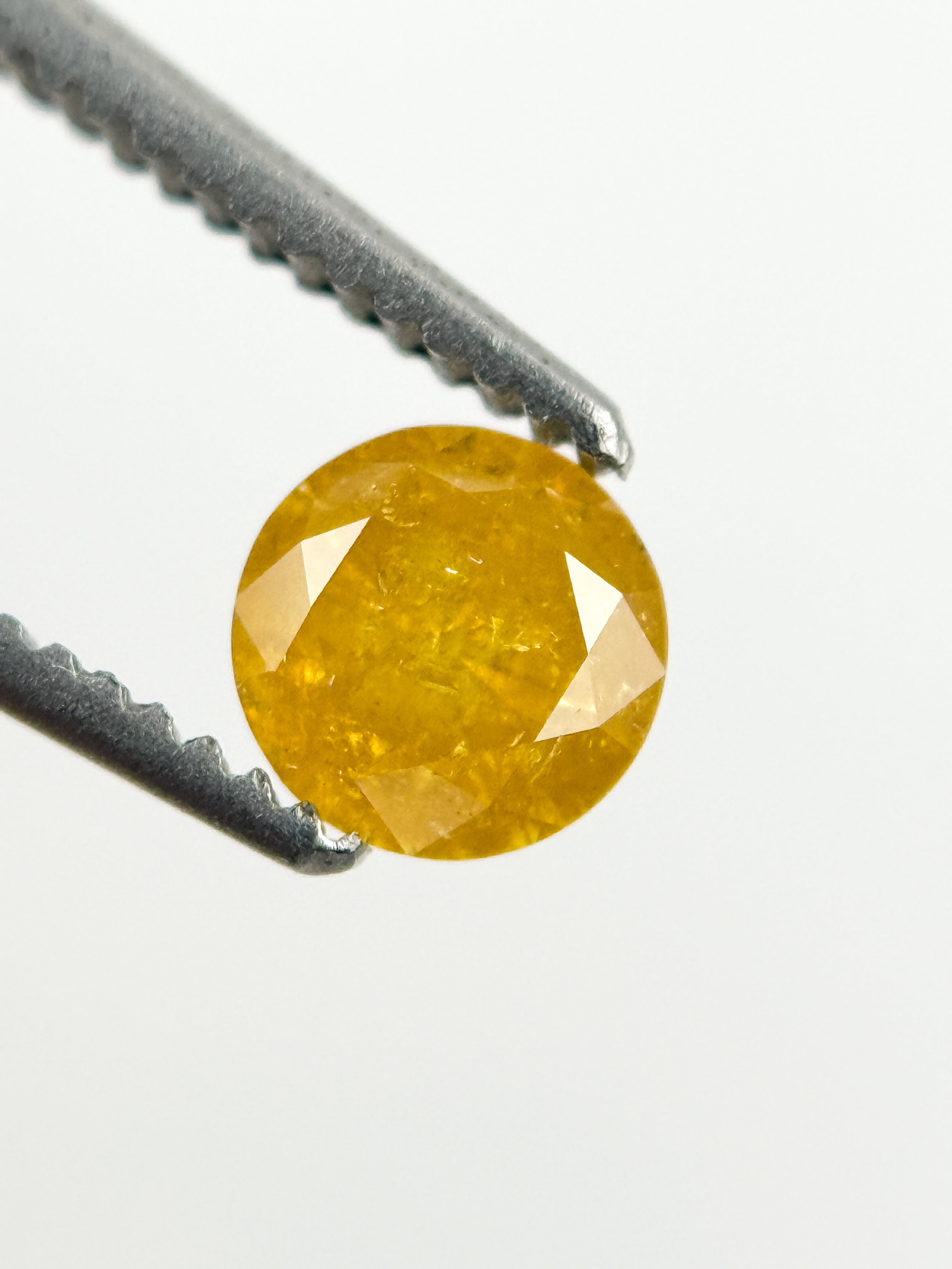 0.55 Ct Round Brilliant Cut Yellow Natural Fancy Diamond