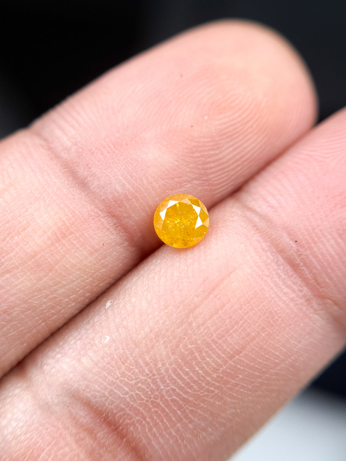 0.55 Ct Round Brilliant Cut Yellow Natural Fancy Diamond
