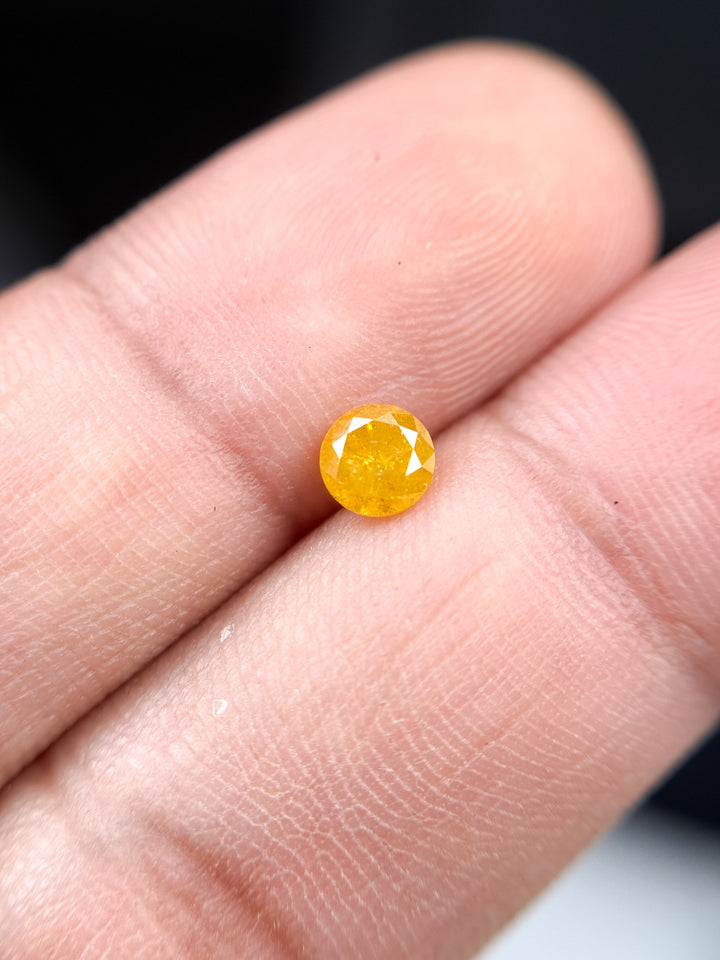 0.55 Ct Round Brilliant Cut Yellow Natural Fancy Diamond