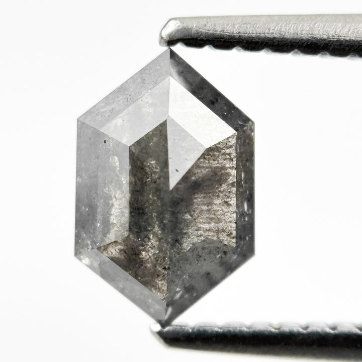 0.93 Ct Hexagon Rose Cut Grey Natural Minimalist Diamond