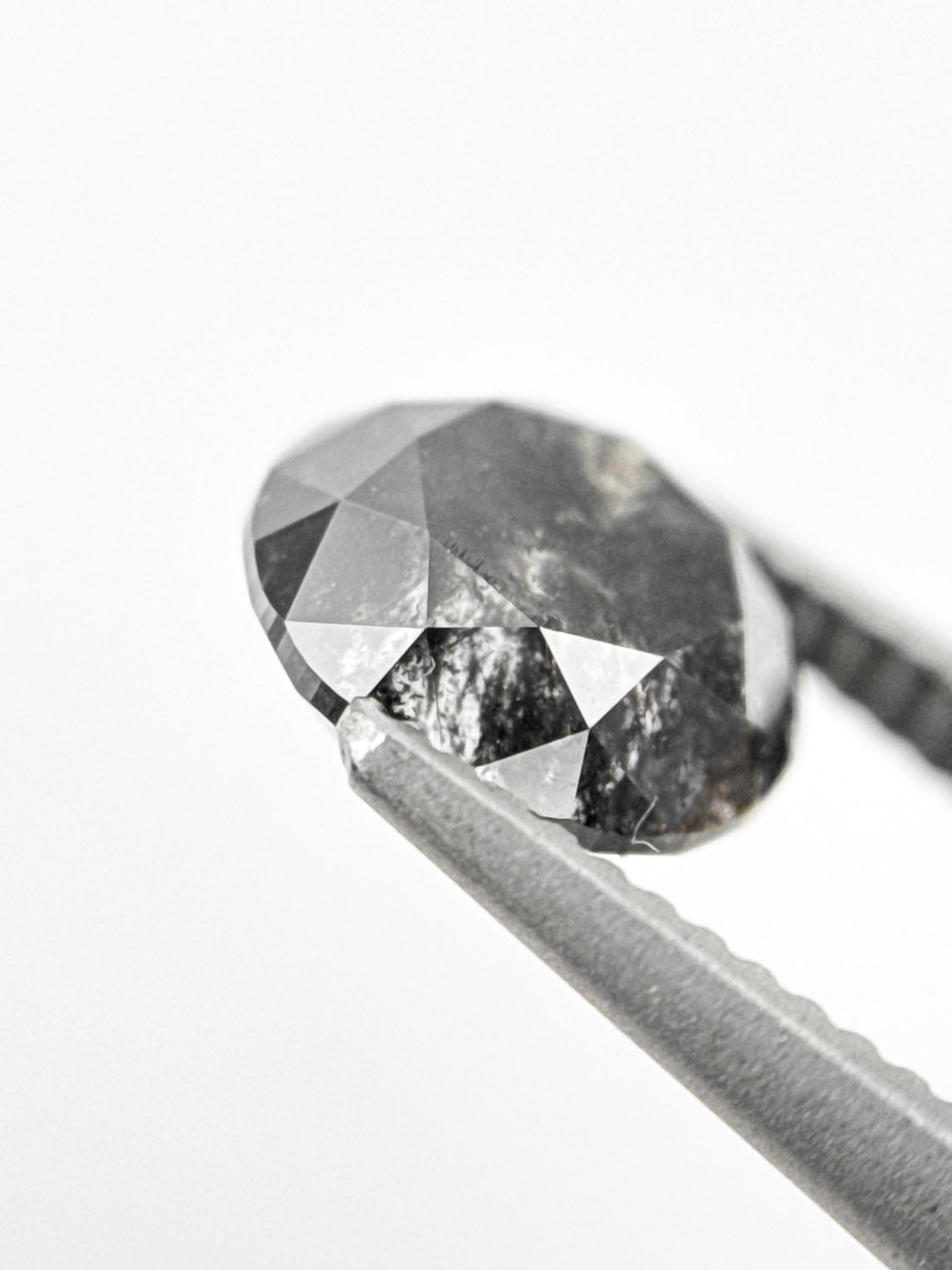 1.49 Ct Round Brilliant Cut Black Natural Galaxy Diamond