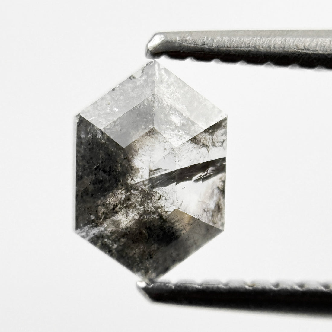 0.83 Ct Hexagon Rose Cut Grey Natural Minimalist Diamond