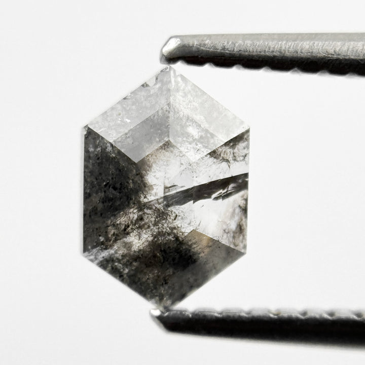 0.83 Ct Hexagon Rose Cut Grey Natural Minimalist Diamond