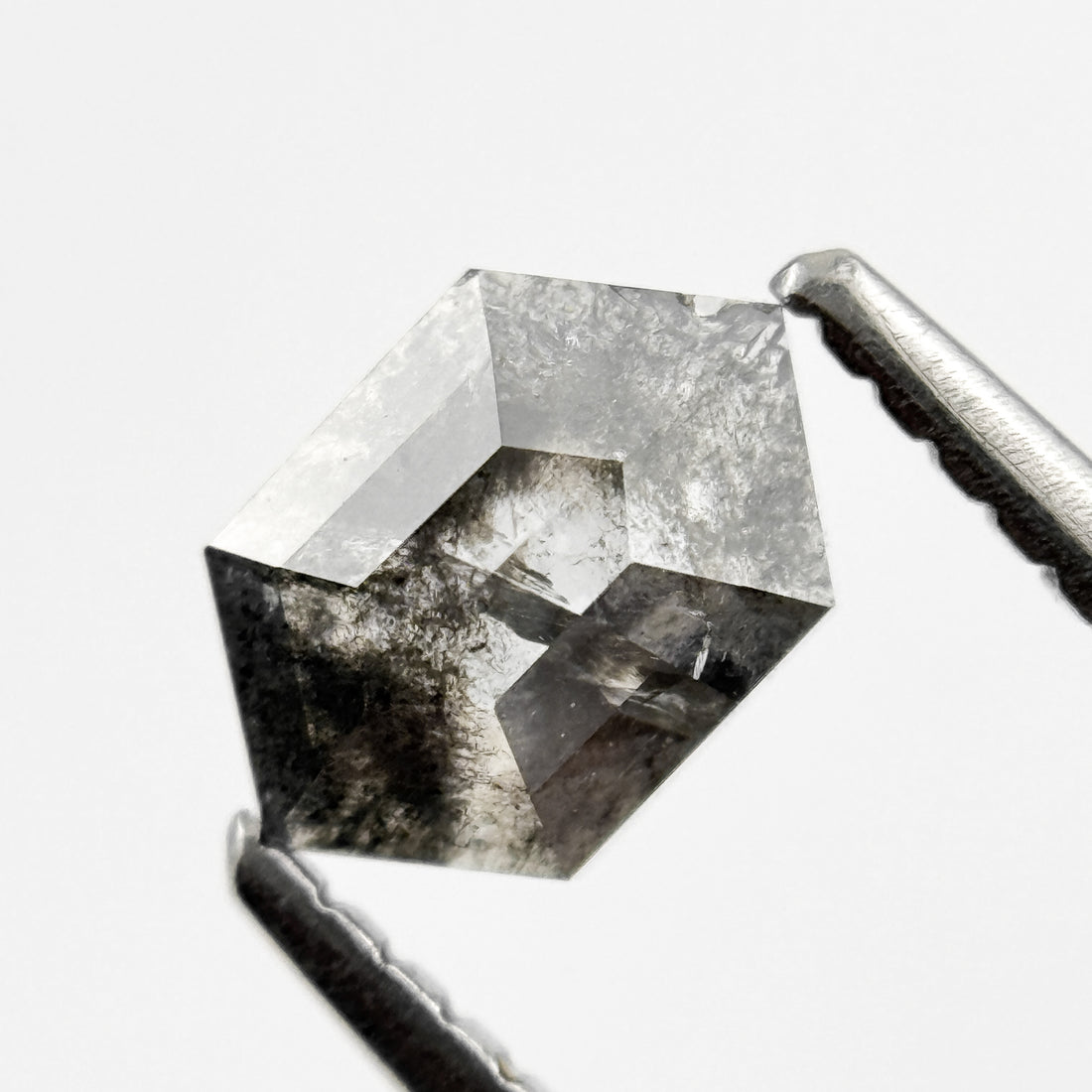 0.83 Ct Hexagon Rose Cut Grey Natural Minimalist Diamond