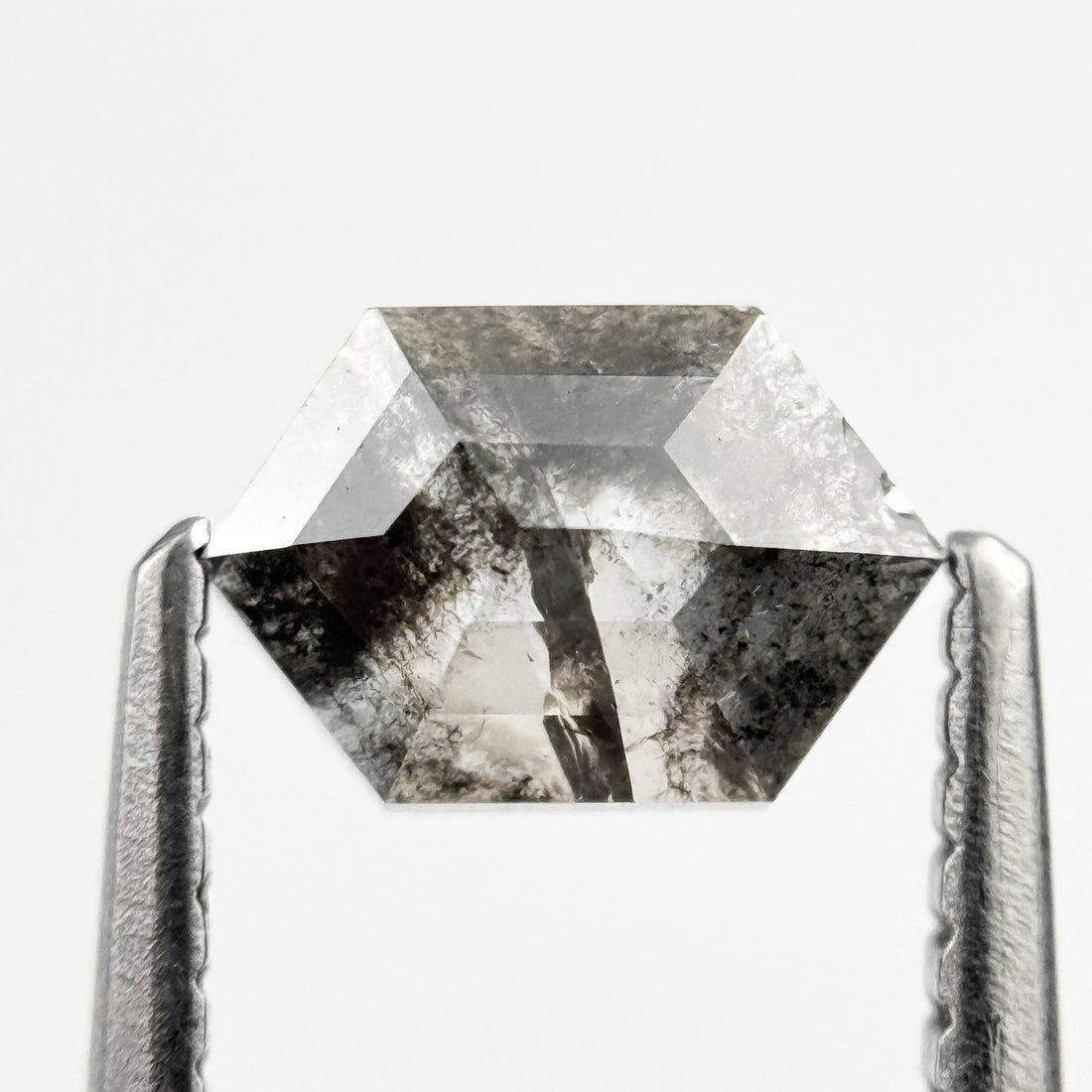 0.83 Ct Hexagon Rose Cut Grey Natural Minimalist Diamond