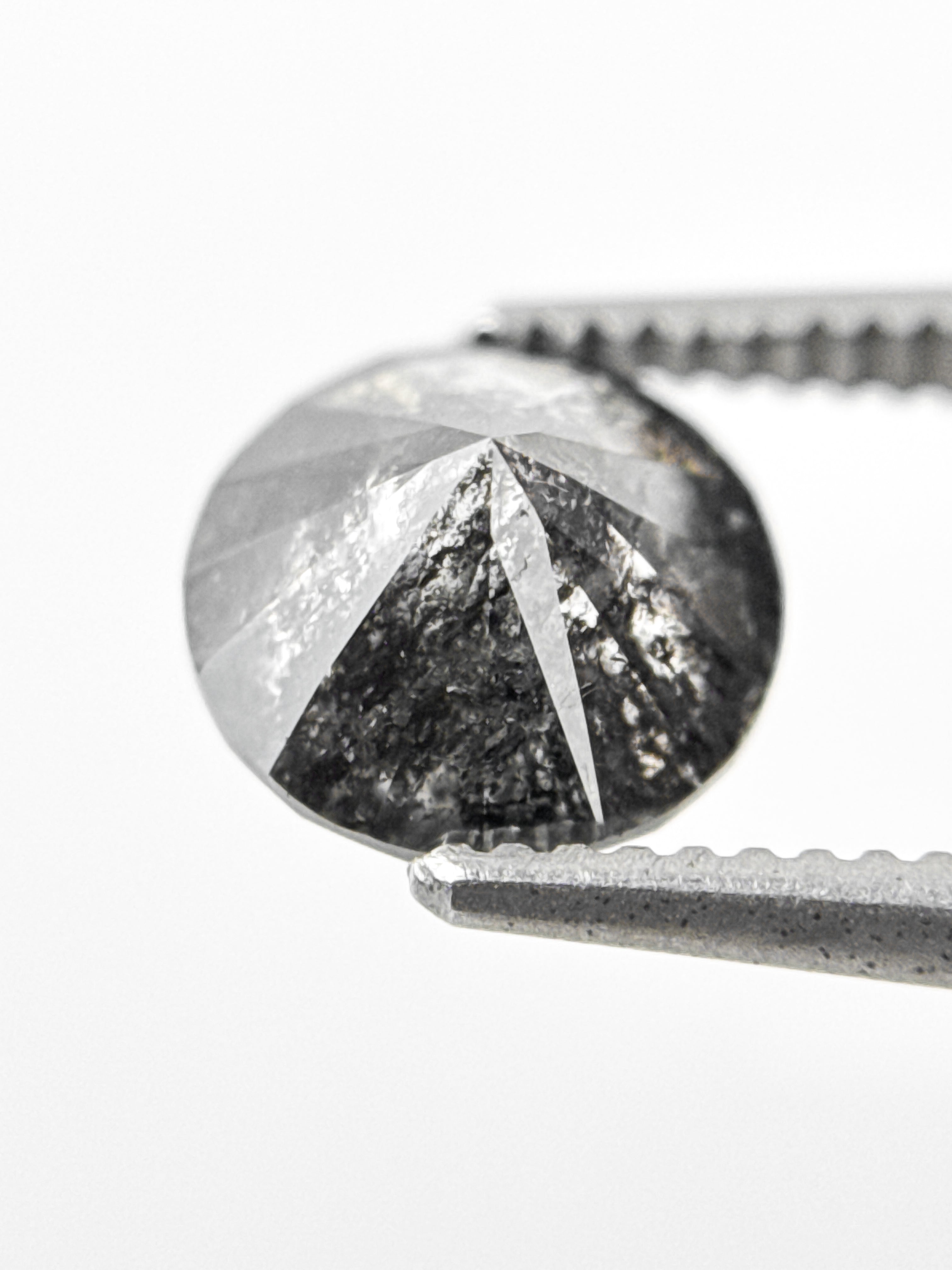 1.49 Ct Round Brilliant Cut Black Natural Galaxy Diamond