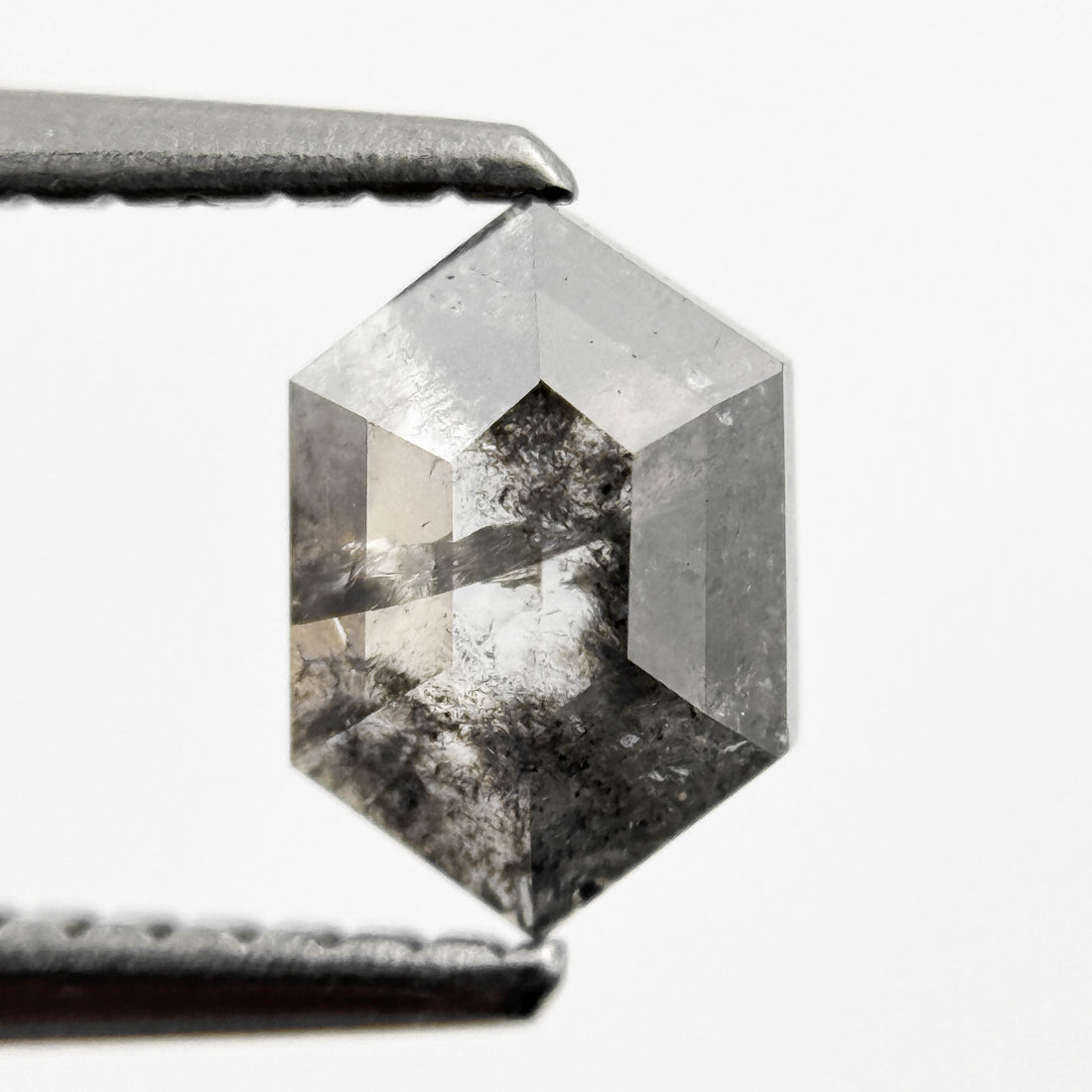 0.83 Ct Hexagon Rose Cut Grey Natural Minimalist Diamond