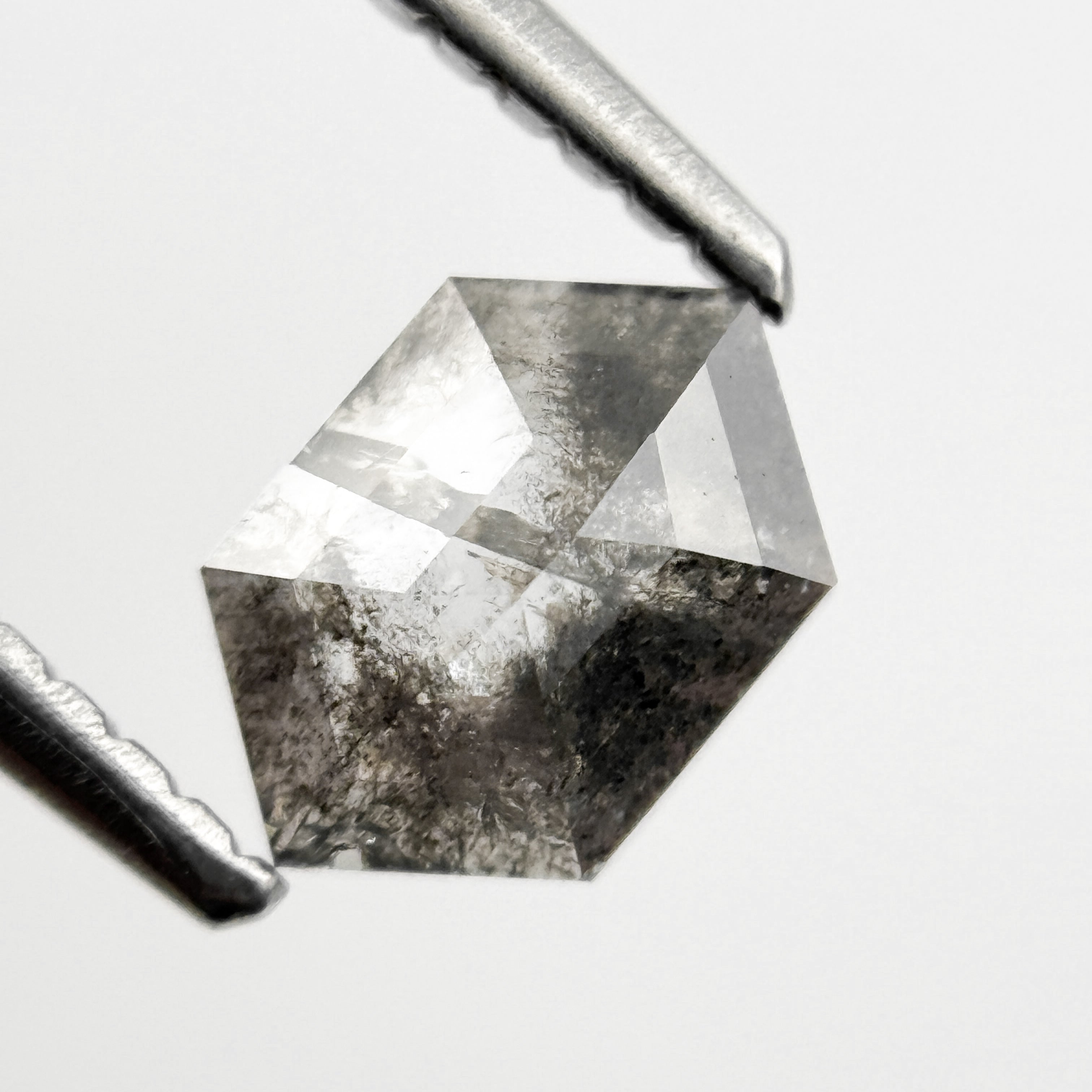 0.83 Ct Hexagon Rose Cut Grey Natural Minimalist Diamond