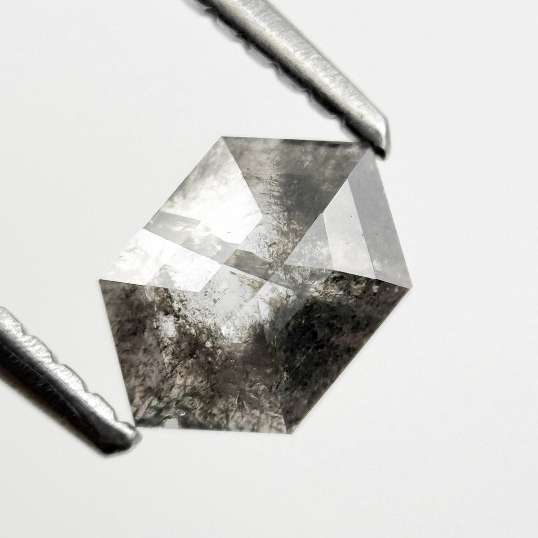 0.83 Ct Hexagon Rose Cut Grey Natural Minimalist Diamond