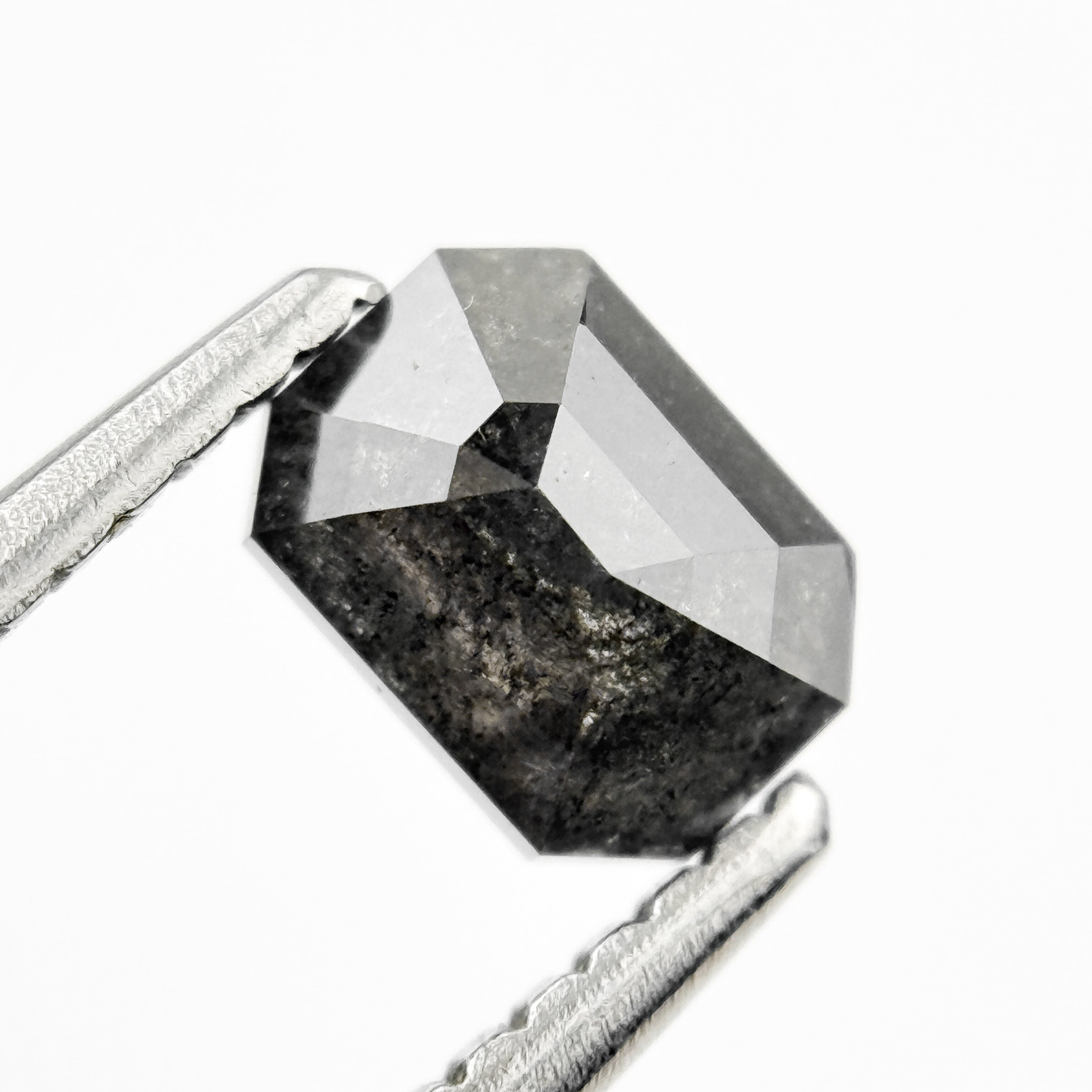 0.76 Ct Emerald Rose Cut Grey Natural Galaxy Diamond