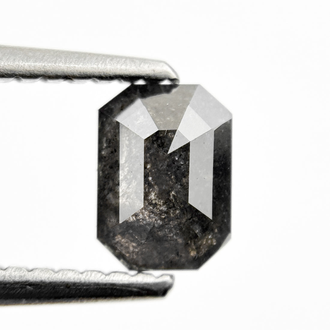 0.76 Ct Emerald Rose Cut Grey Natural Galaxy Diamond