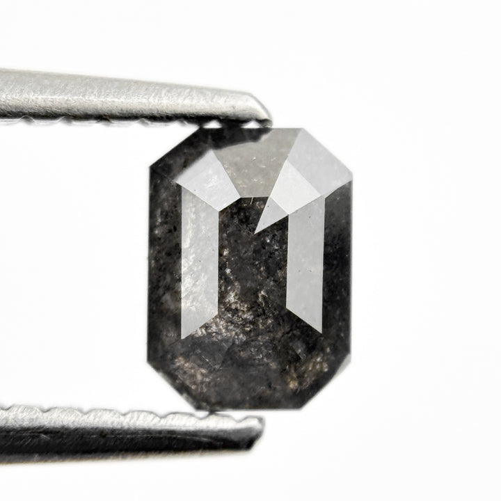 0.76 Ct Emerald Rose Cut Grey Natural Galaxy Diamond