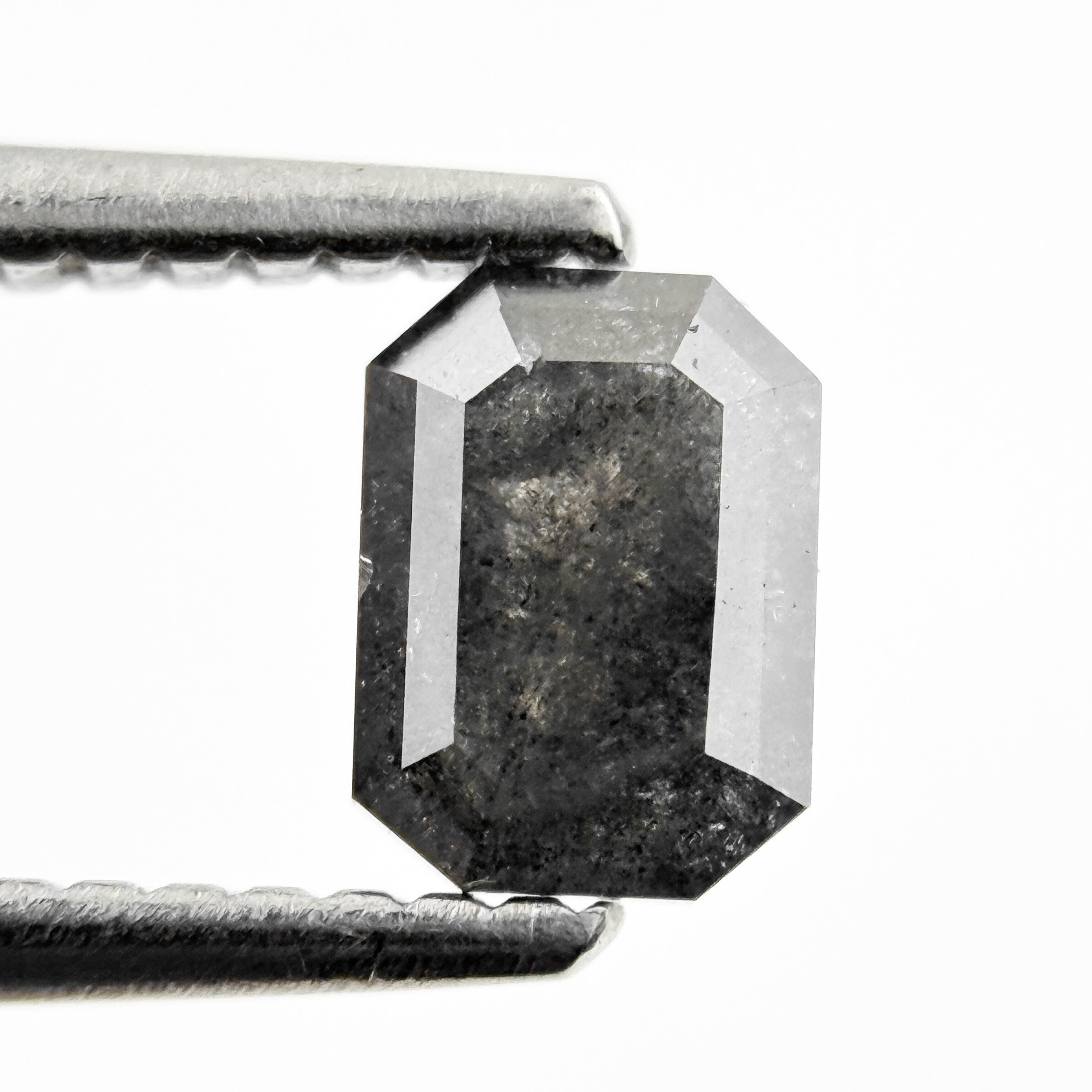 0.76 Ct Emerald Rose Cut Grey Natural Galaxy Diamond