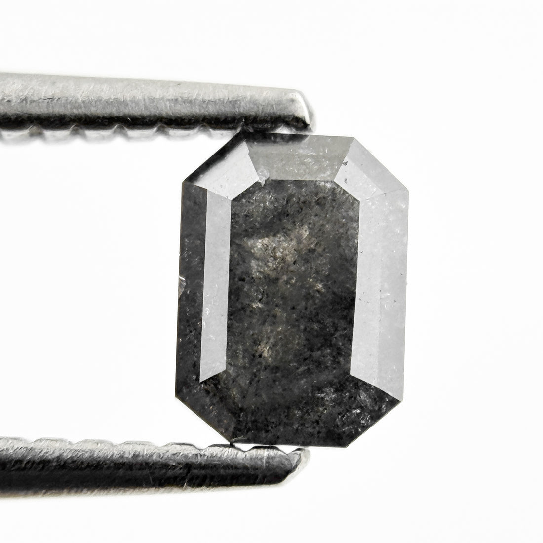 0.76 Ct Emerald Rose Cut Grey Natural Galaxy Diamond