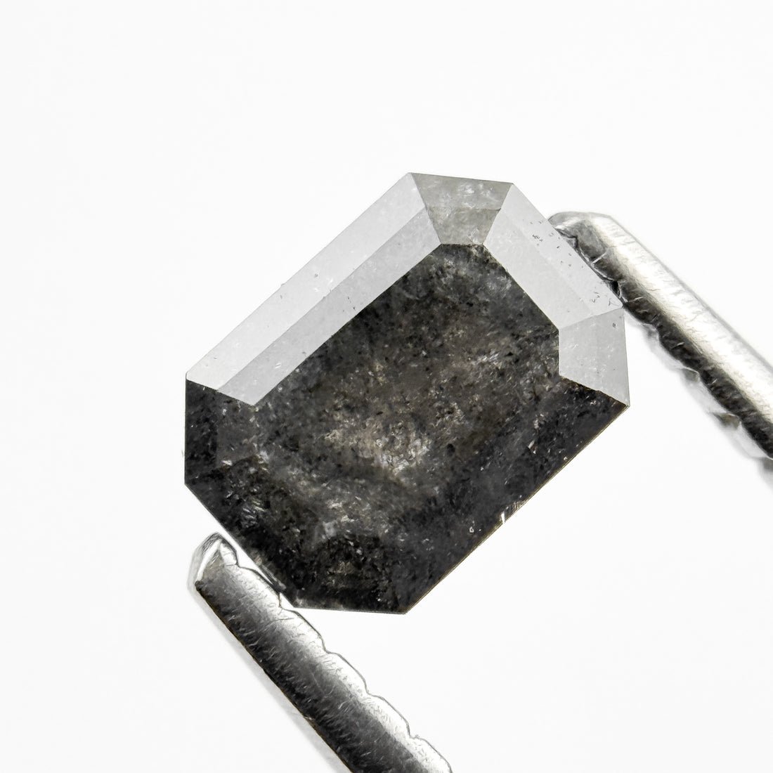 0.76 Ct Emerald Rose Cut Grey Natural Galaxy Diamond
