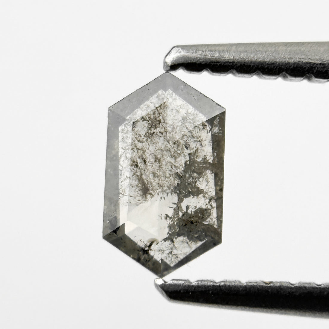 0.40 Ct Hexagon Rose Cut Grey Natural Minimalist Diamond