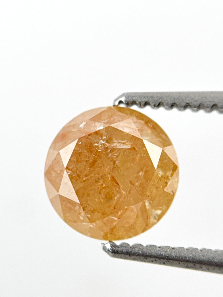 1.31 Ct Round Brilliant Cut Orange Natural Fancy Diamond