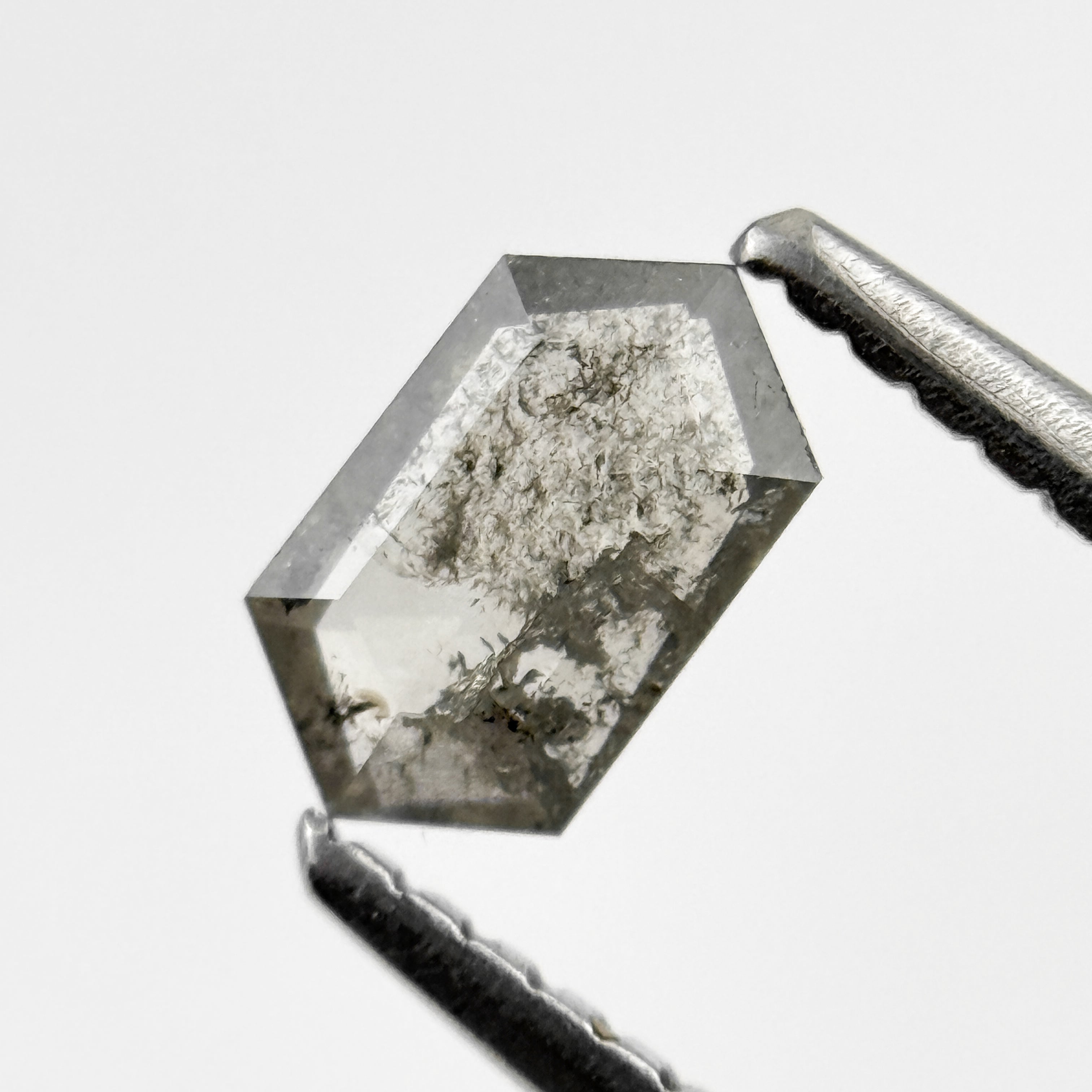 0.40 Ct Hexagon Rose Cut Grey Natural Minimalist Diamond