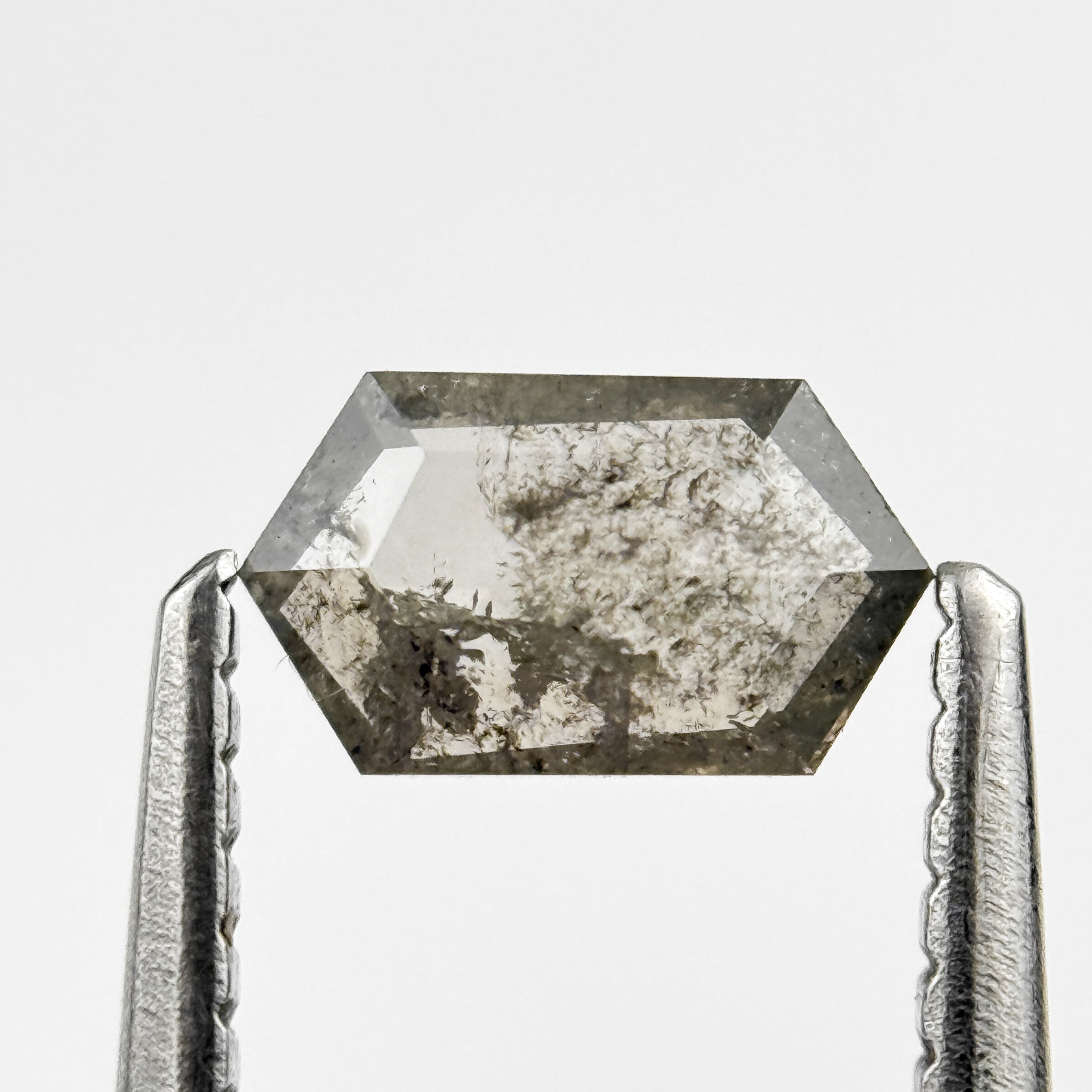 0.40 Ct Hexagon Rose Cut Grey Natural Minimalist Diamond