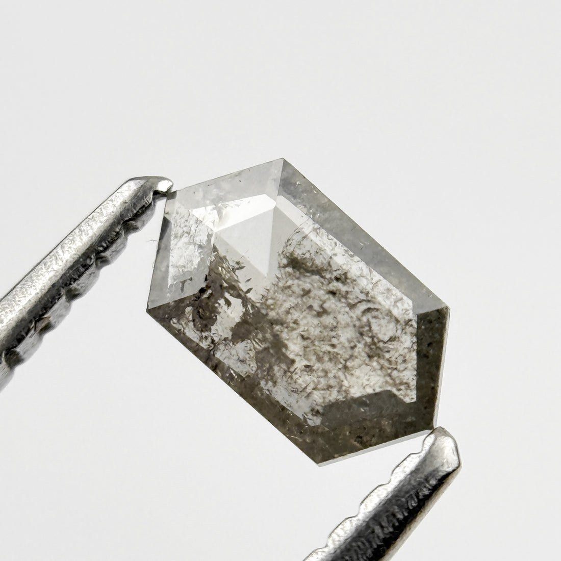 0.40 Ct Hexagon Rose Cut Grey Natural Minimalist Diamond