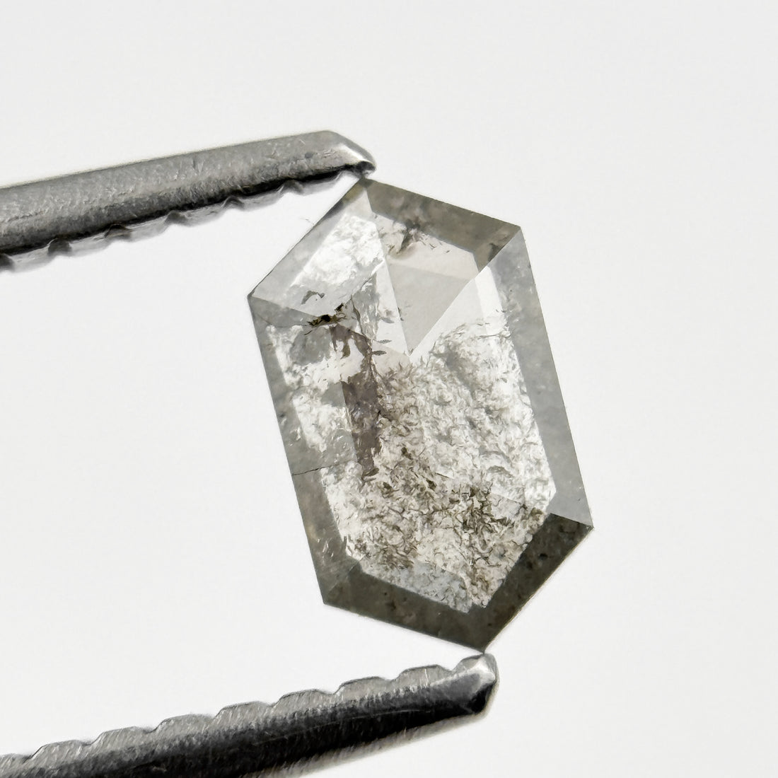 0.40 Ct Hexagon Rose Cut Grey Natural Minimalist Diamond
