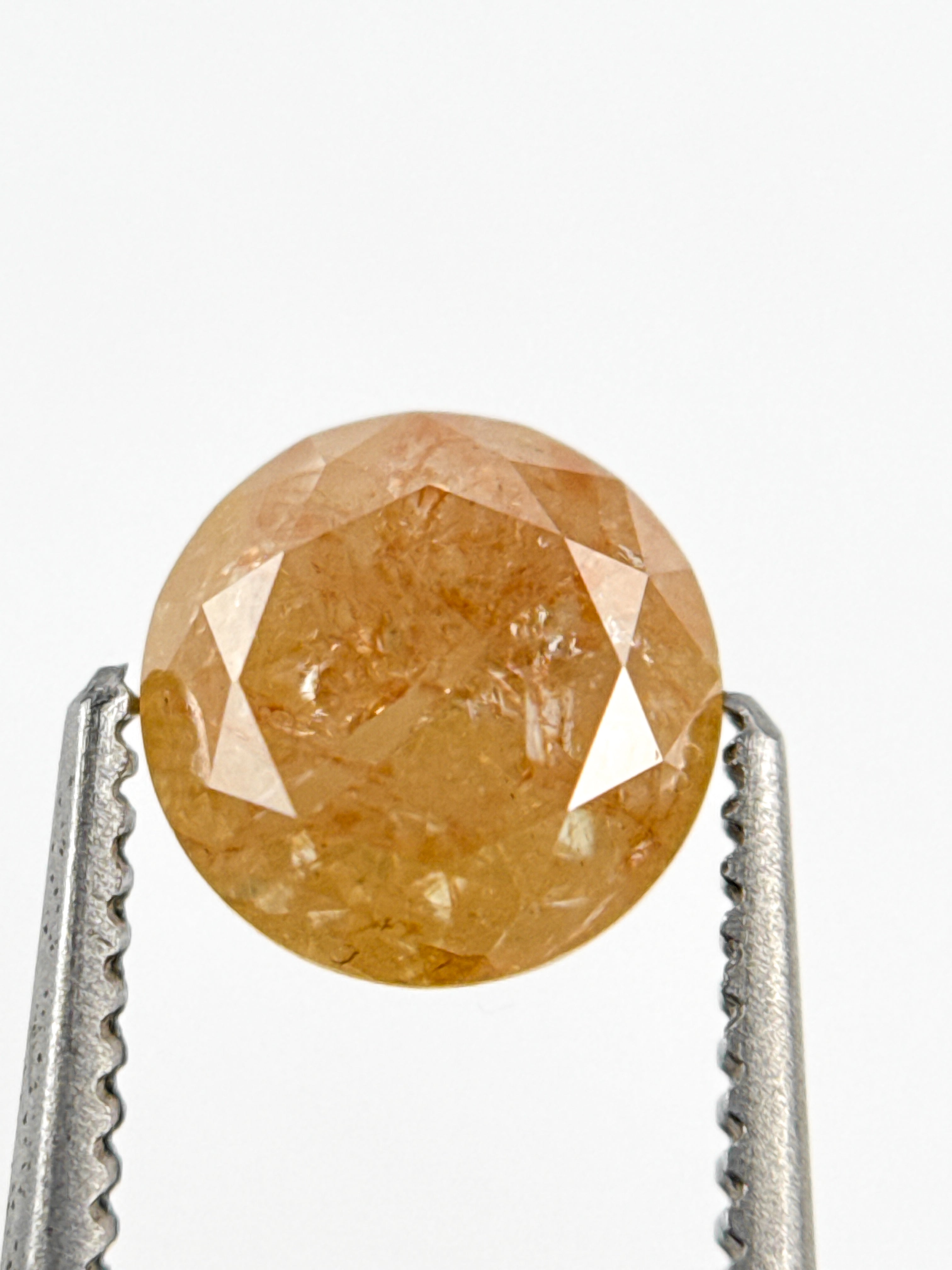 1.31 Ct Round Brilliant Cut Orange Natural Fancy Diamond