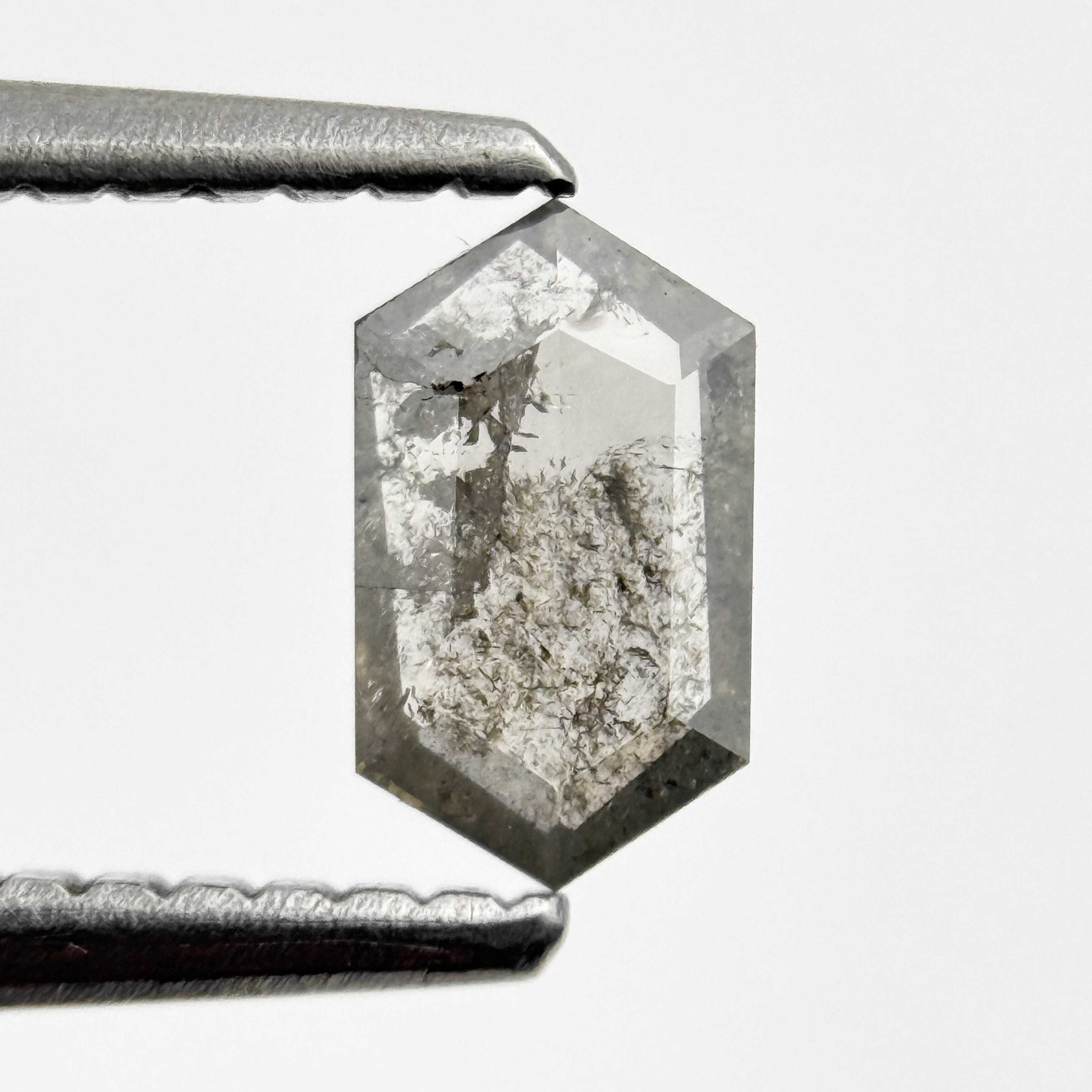 0.40 Ct Hexagon Rose Cut Grey Natural Minimalist Diamond