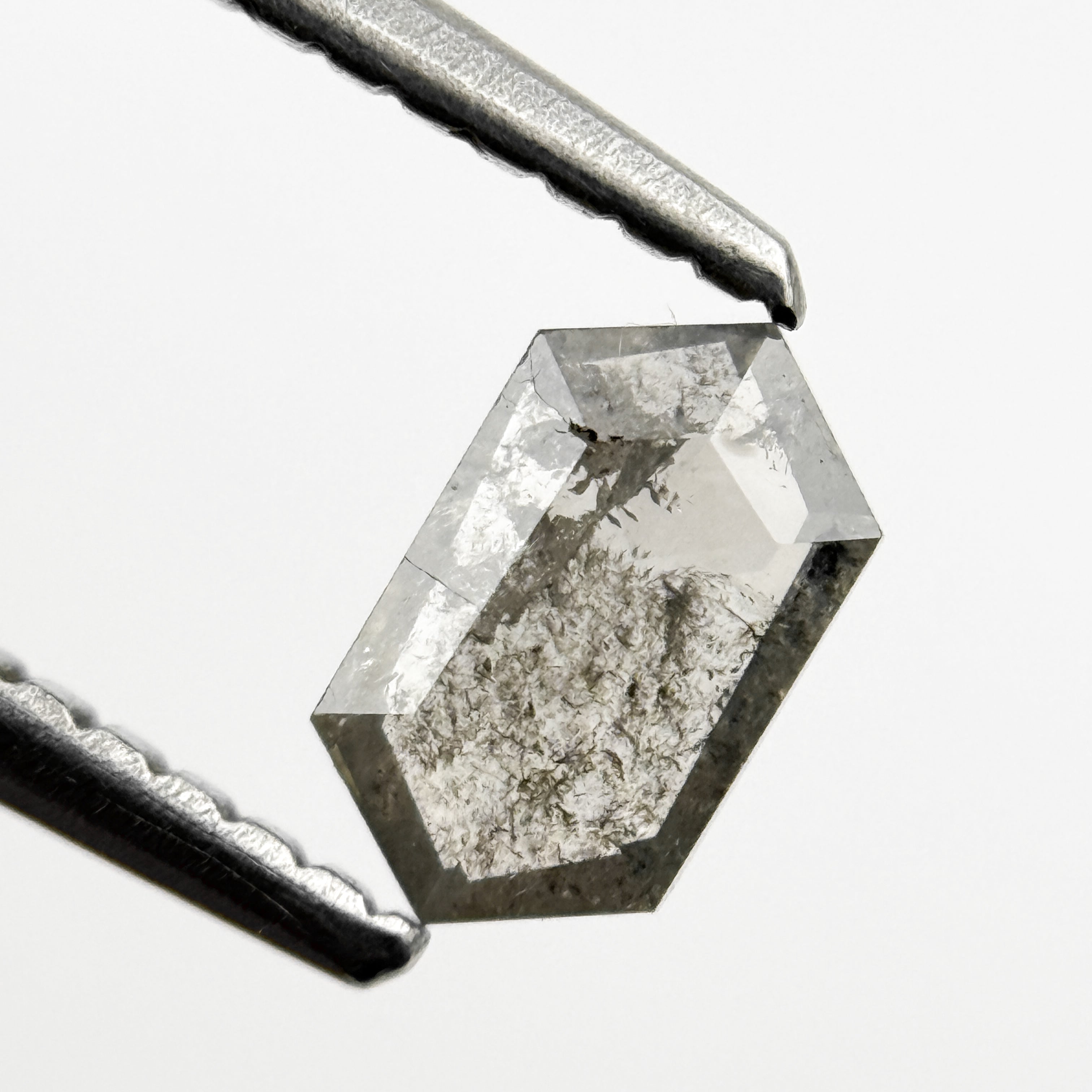 0.40 Ct Hexagon Rose Cut Grey Natural Minimalist Diamond