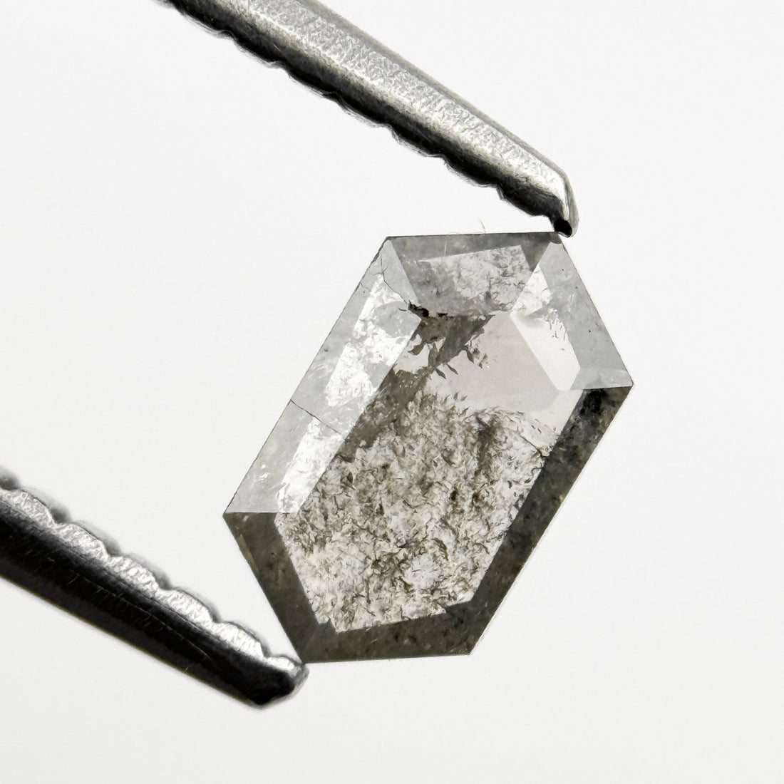 0.40 Ct Hexagon Rose Cut Grey Natural Minimalist Diamond