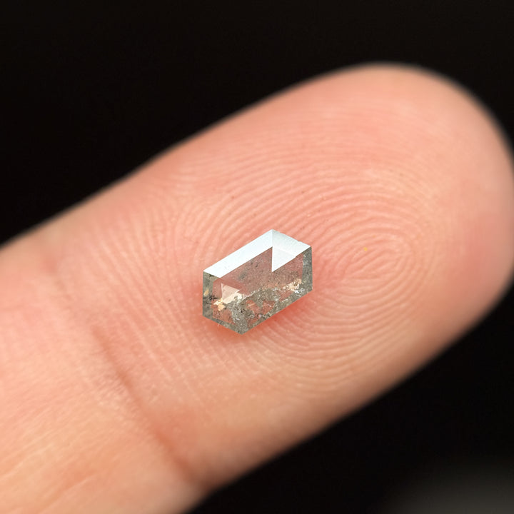 0.40 Ct Hexagon Rose Cut Grey Natural Minimalist Diamond