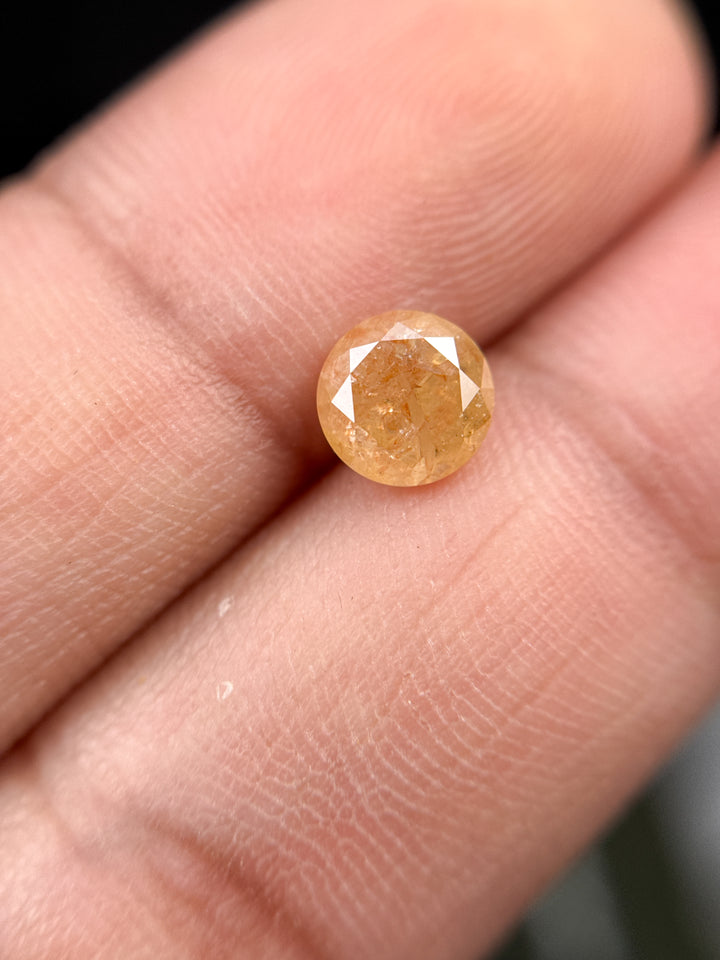 1.31 Ct Round Brilliant Cut Orange Natural Fancy Diamond