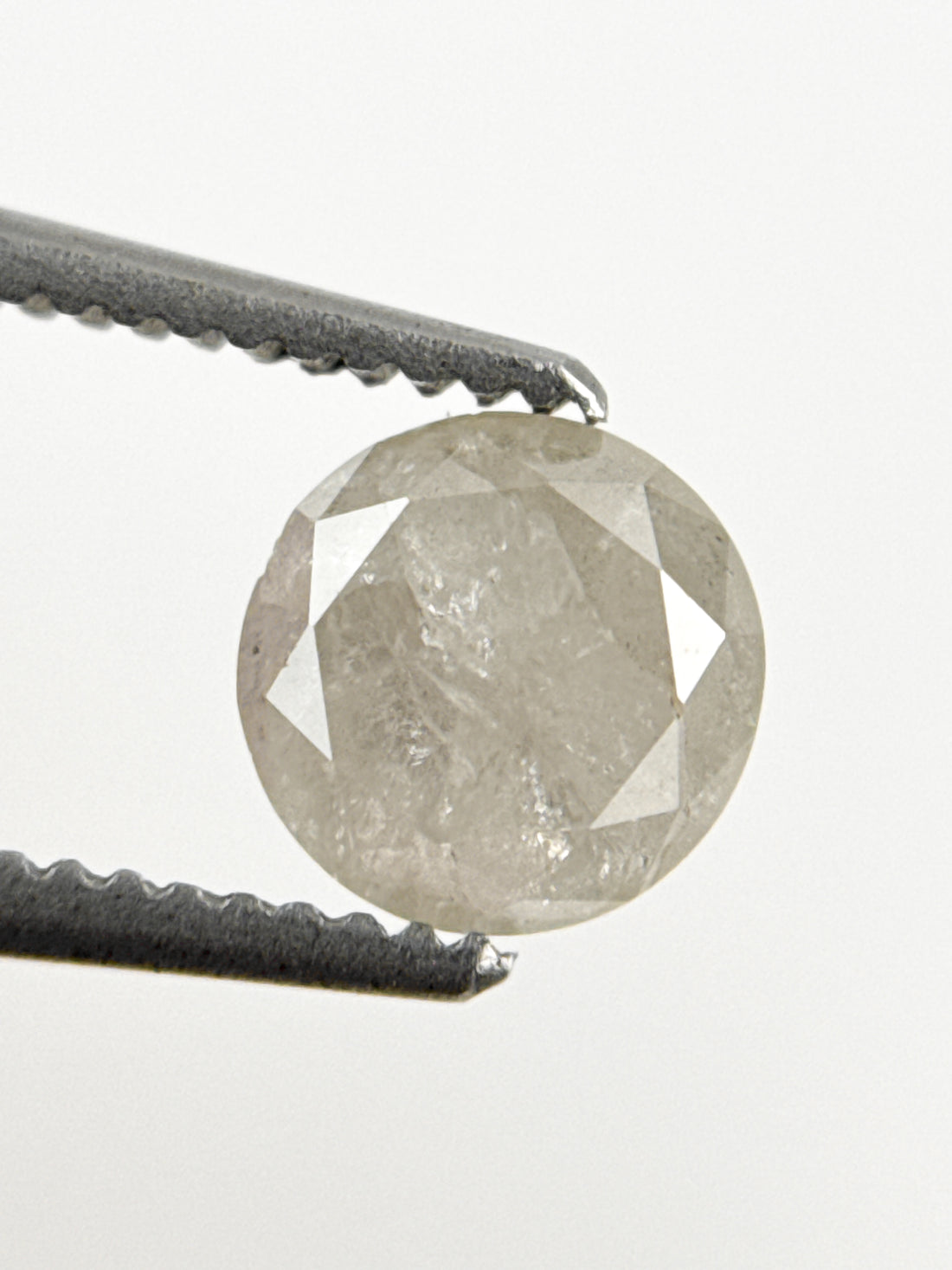 0.87 Ct Round Brilliant Cut Milky White Natural Inclusion Diamond