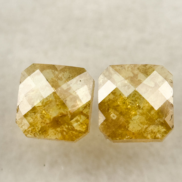 0.72 Ct Cushion Rose Cut Yellow Natural Salt and Pepper Diamond