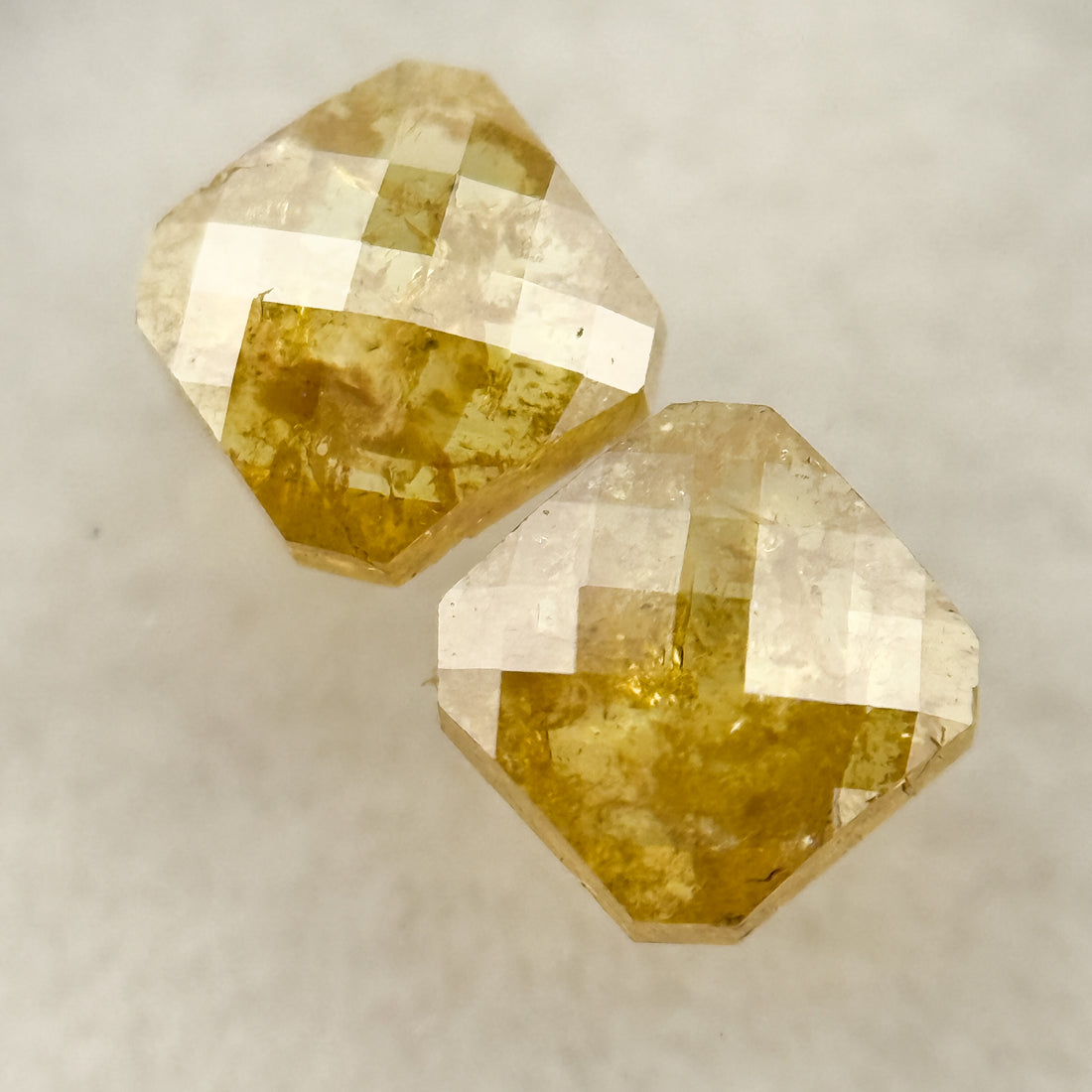 0.72 Ct Cushion Rose Cut Yellow Natural Salt and Pepper Diamond