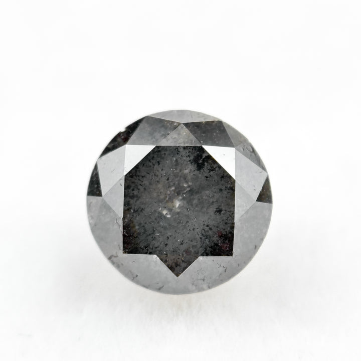 0.73 Ct Round Rose Cut Grey Natural Salt and Pepper Diamond