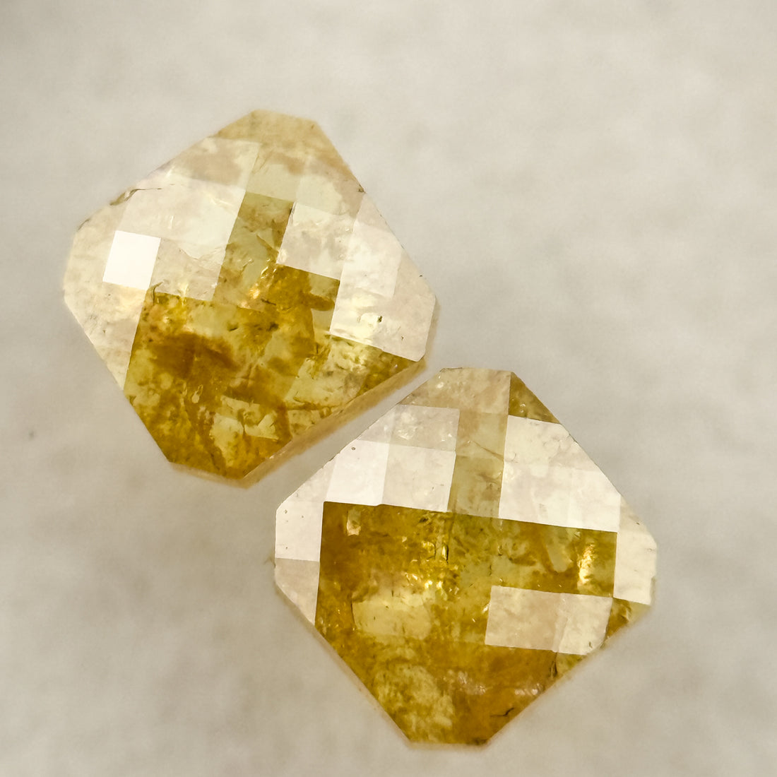 0.72 Ct Cushion Rose Cut Yellow Natural Salt and Pepper Diamond