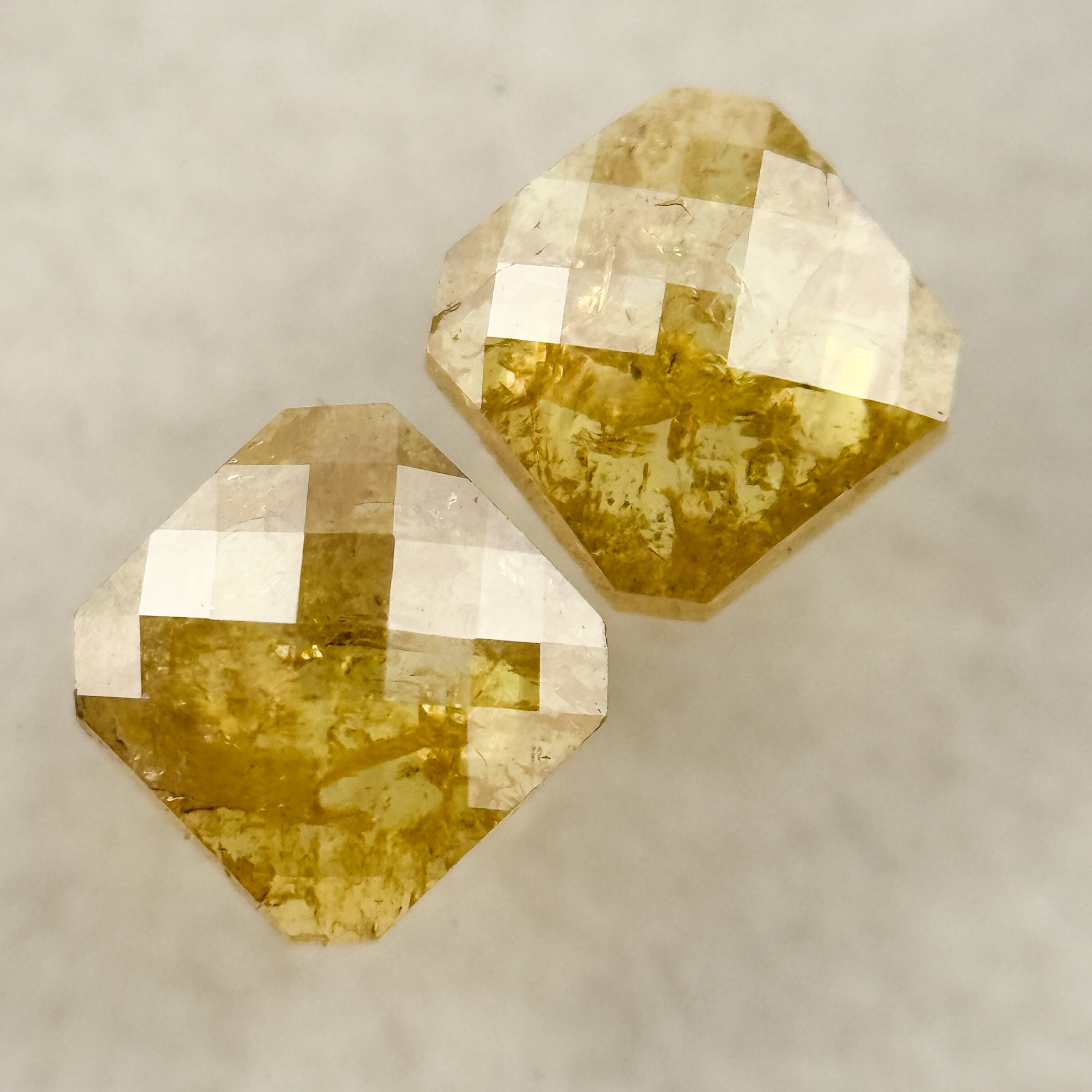 0.72 Ct Cushion Rose Cut Yellow Natural Salt and Pepper Diamond