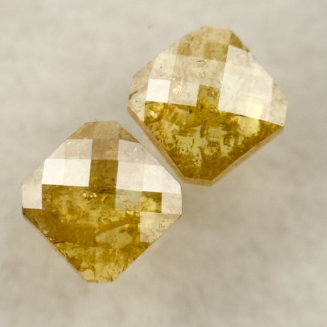 0.72 Ct Cushion Rose Cut Yellow Natural Salt and Pepper Diamond