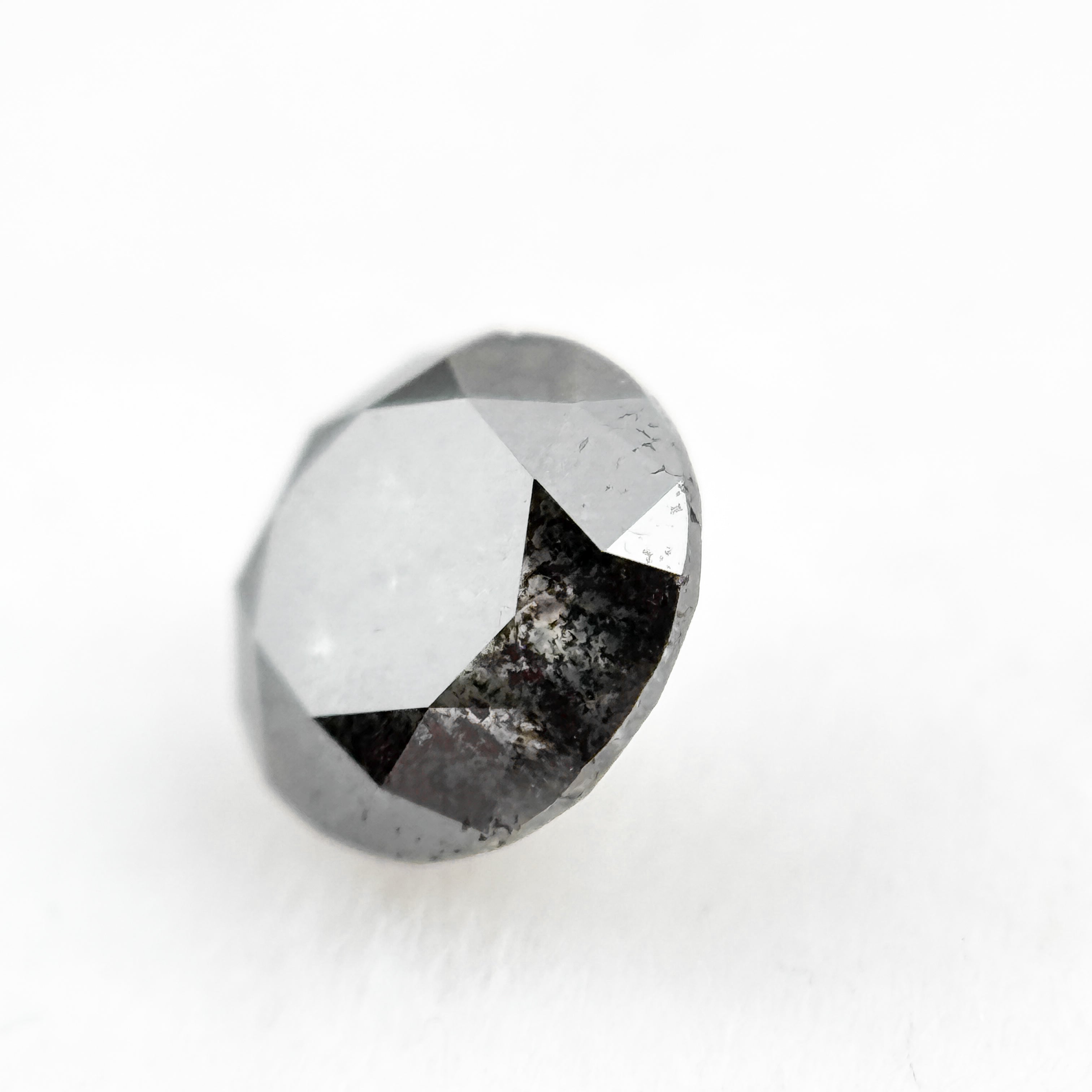 0.73 Ct Round Rose Cut Grey Natural Salt and Pepper Diamond